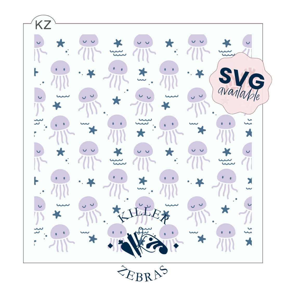 5.5 x 5.5 Stencil Jellyfish 2 Part Stencil