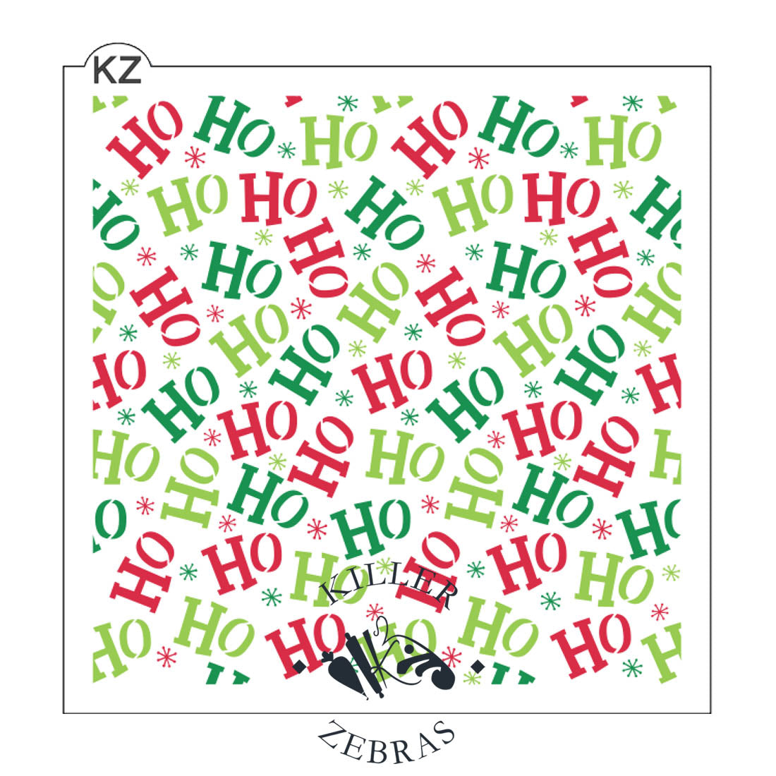 5.5 x 5.5 Stencil Jolly Christmas 3 Part Stencil