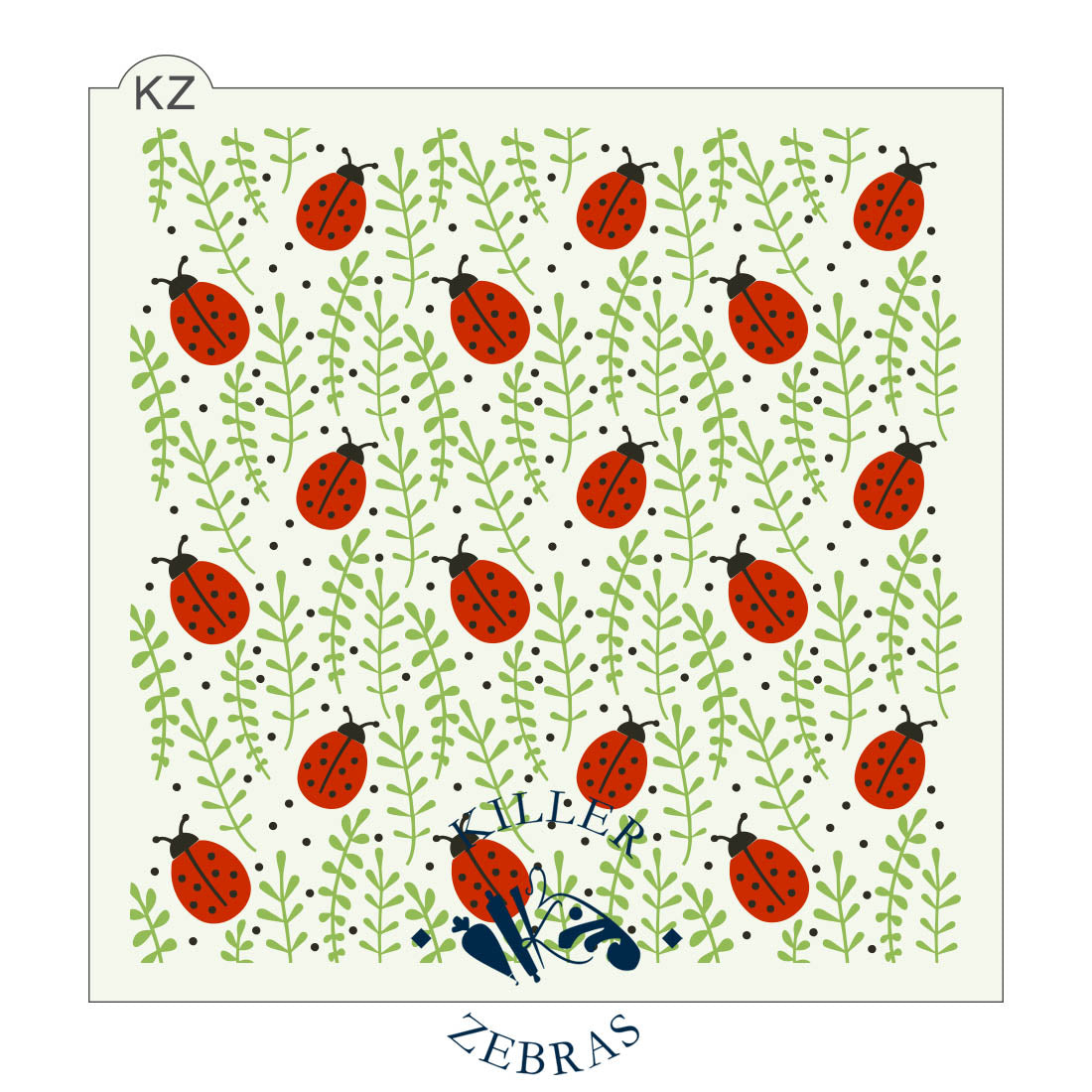 5.5 x 5.5 Stencil Ladybugs 3 Part Stencil