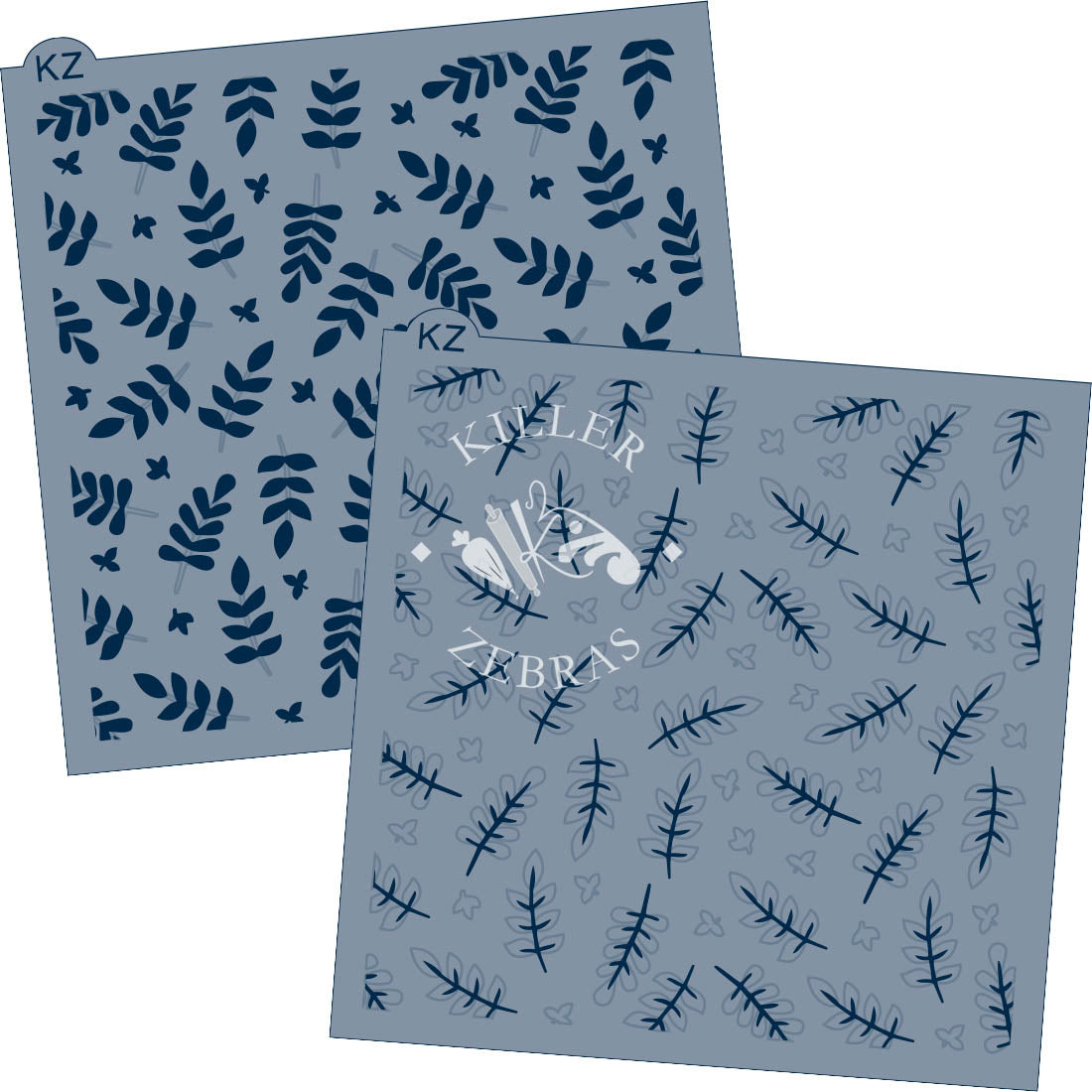 5.5 x 5.5 Stencil Leaf Pile 2 Part Stencil