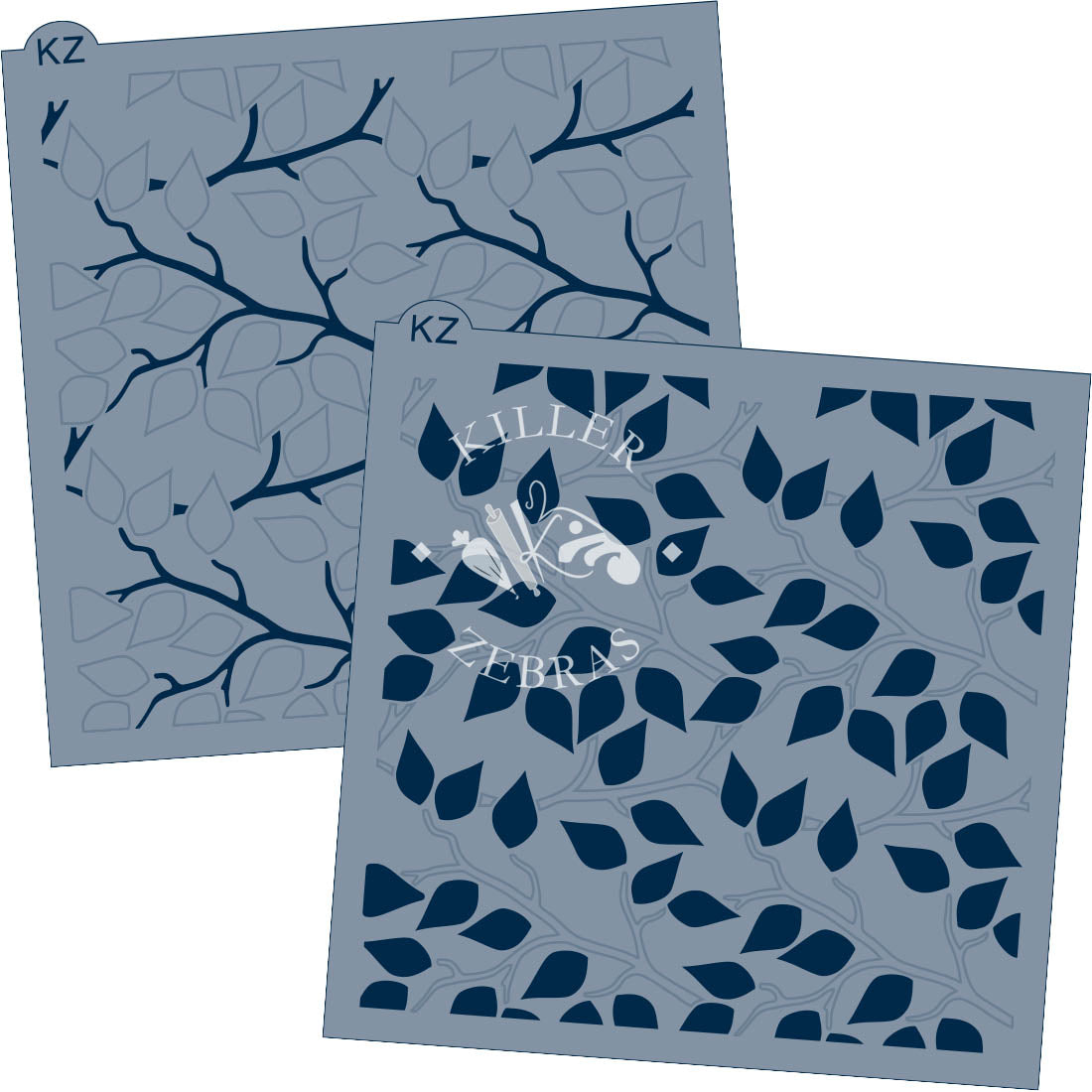 5.5 x 5.5 Stencil Leafy Branches - Single or Layered Stencil