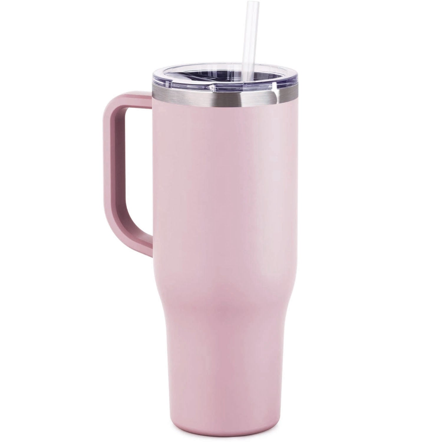 Tumbler Mauve Satin Stainless Steel 40 oz. Tumbler with Handle