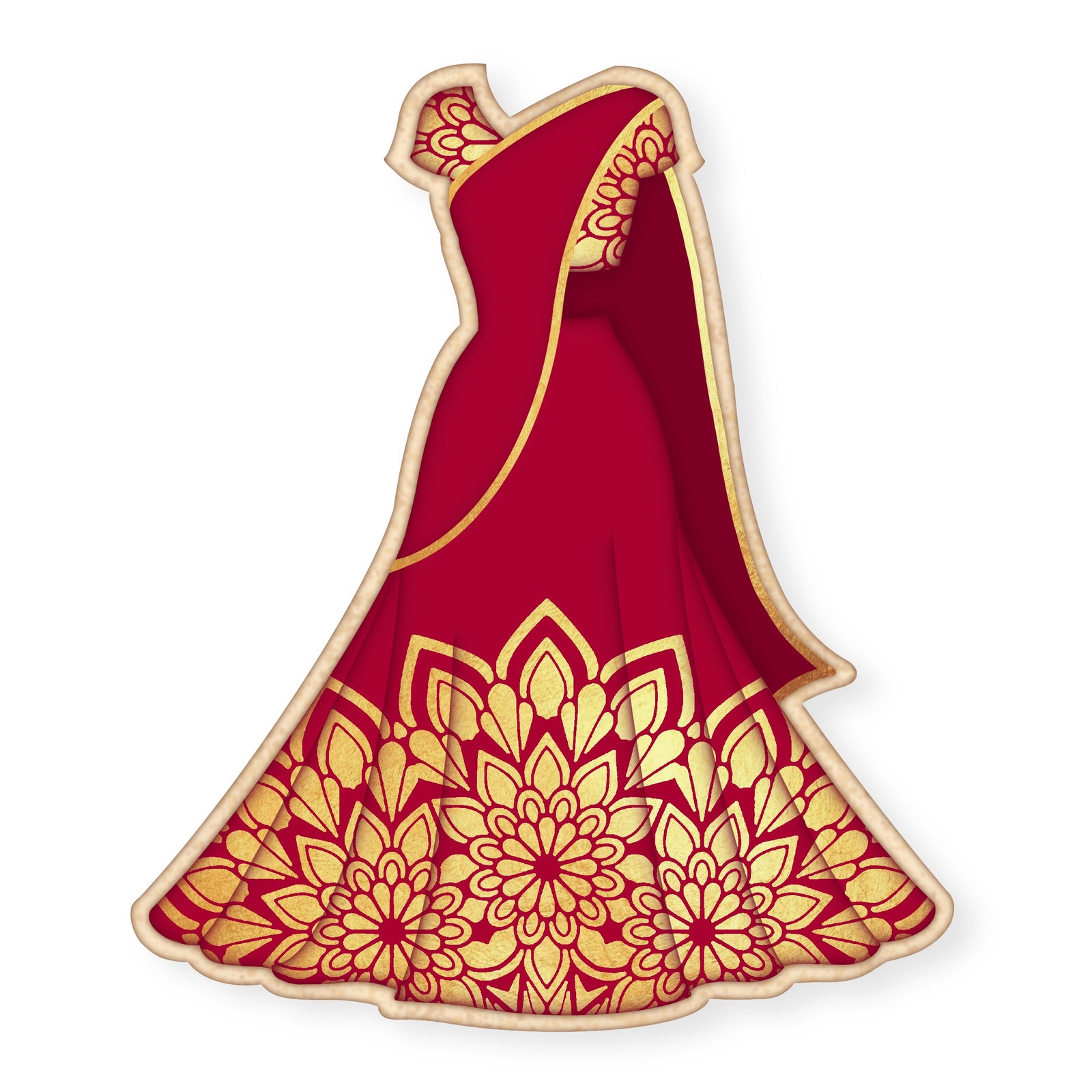 Cookie Cutters The Priya Wedding Dress Cutter/Stencil