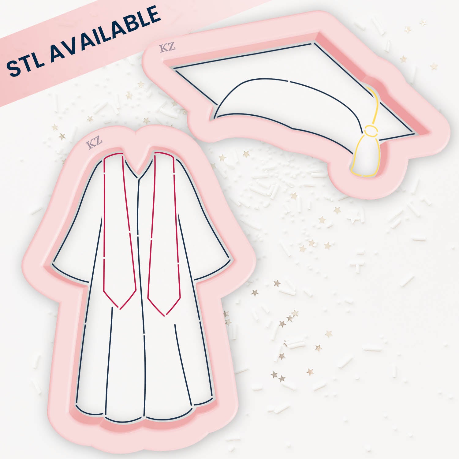 Cookie Cutters Paper Doll Graduation Cap & Gown – Cookie Cutter & Stencil Set