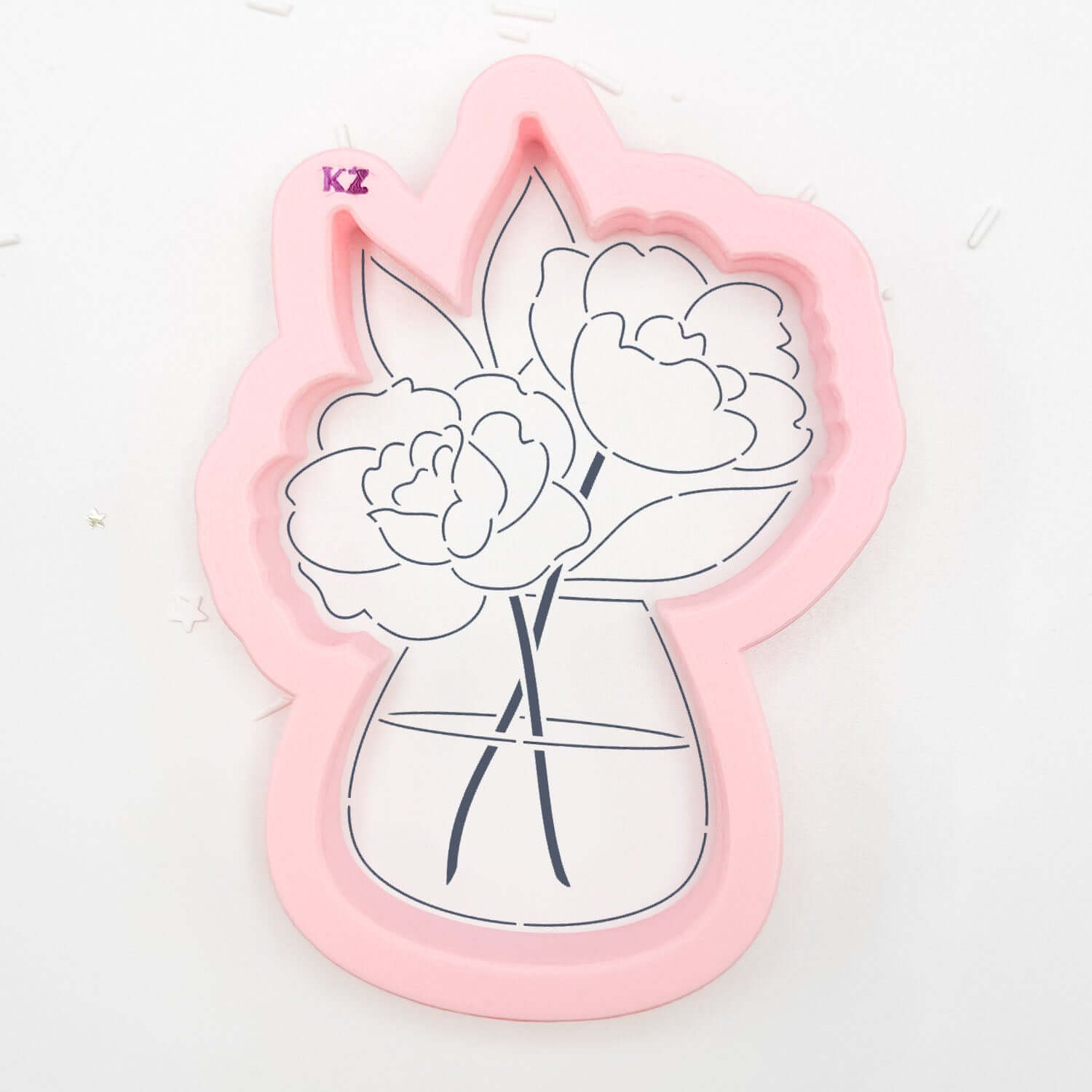 Cookie Cutters Peony Vase – Cookie Cutter & Stencil Set