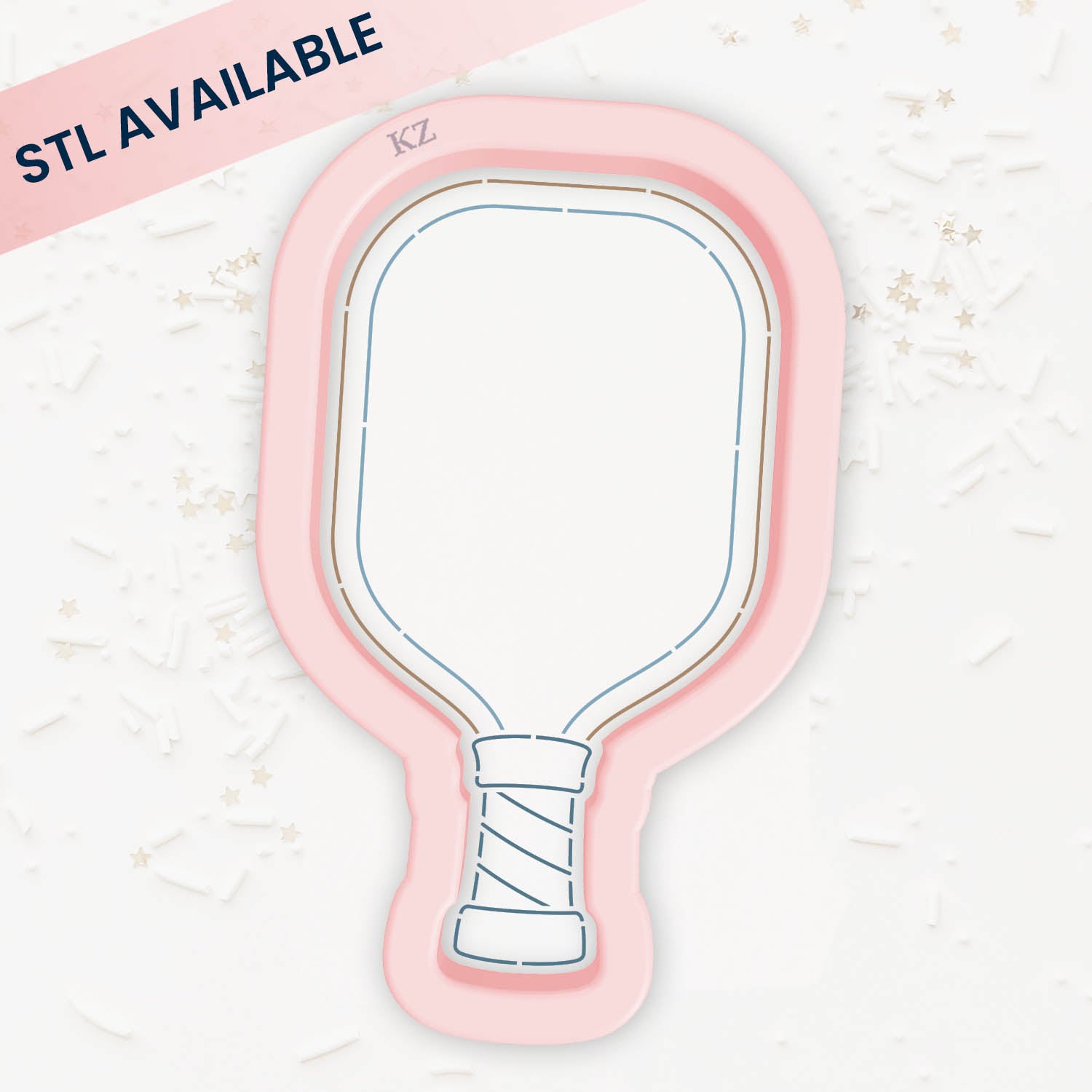 Pickleball Paddle – Cookie Cutter & Stencil Set
