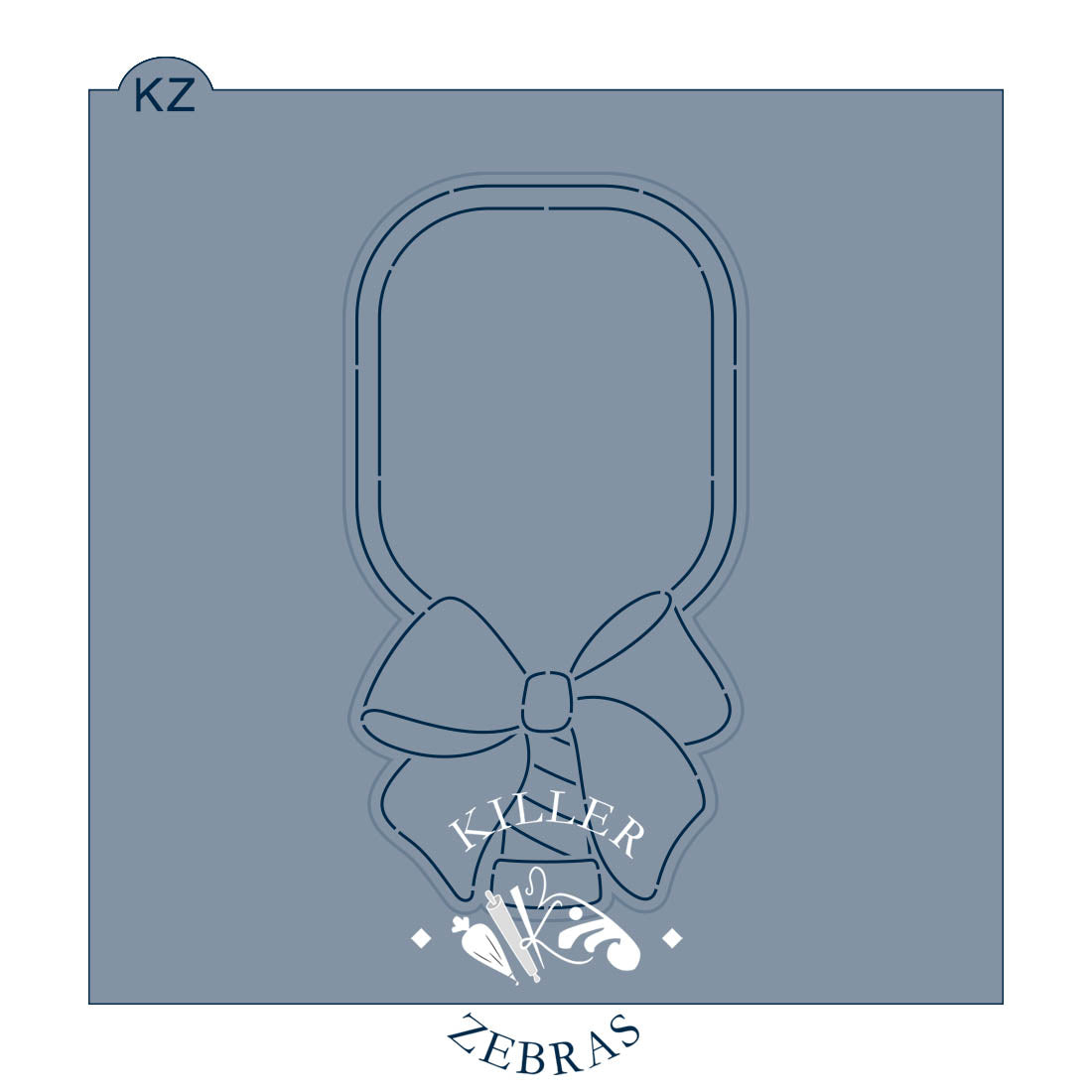 Pickleball Paddle with Bow – Cookie Cutter & Stencil Set