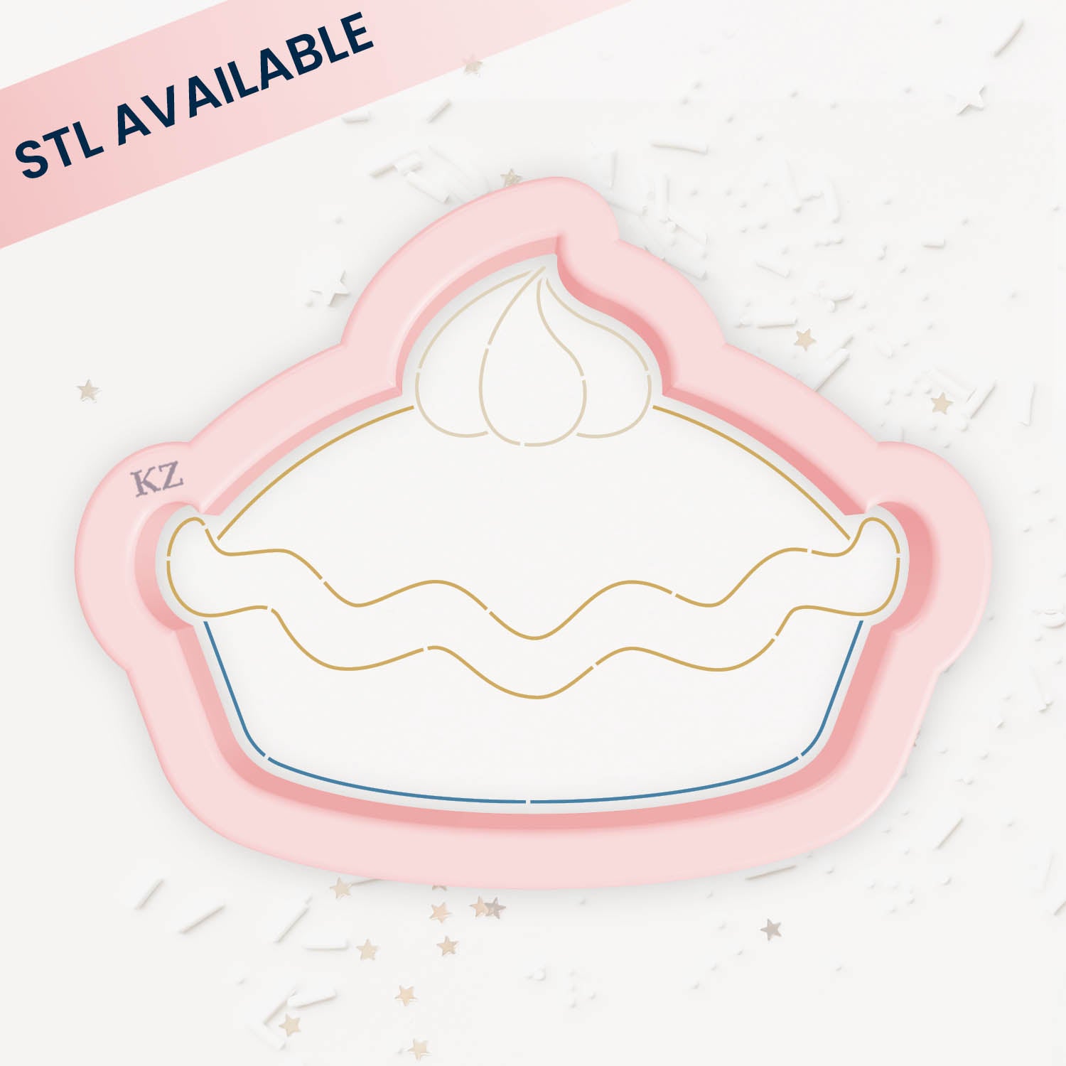 Cookie Cutters Pie with Whipped Cream Cutter/Stencil