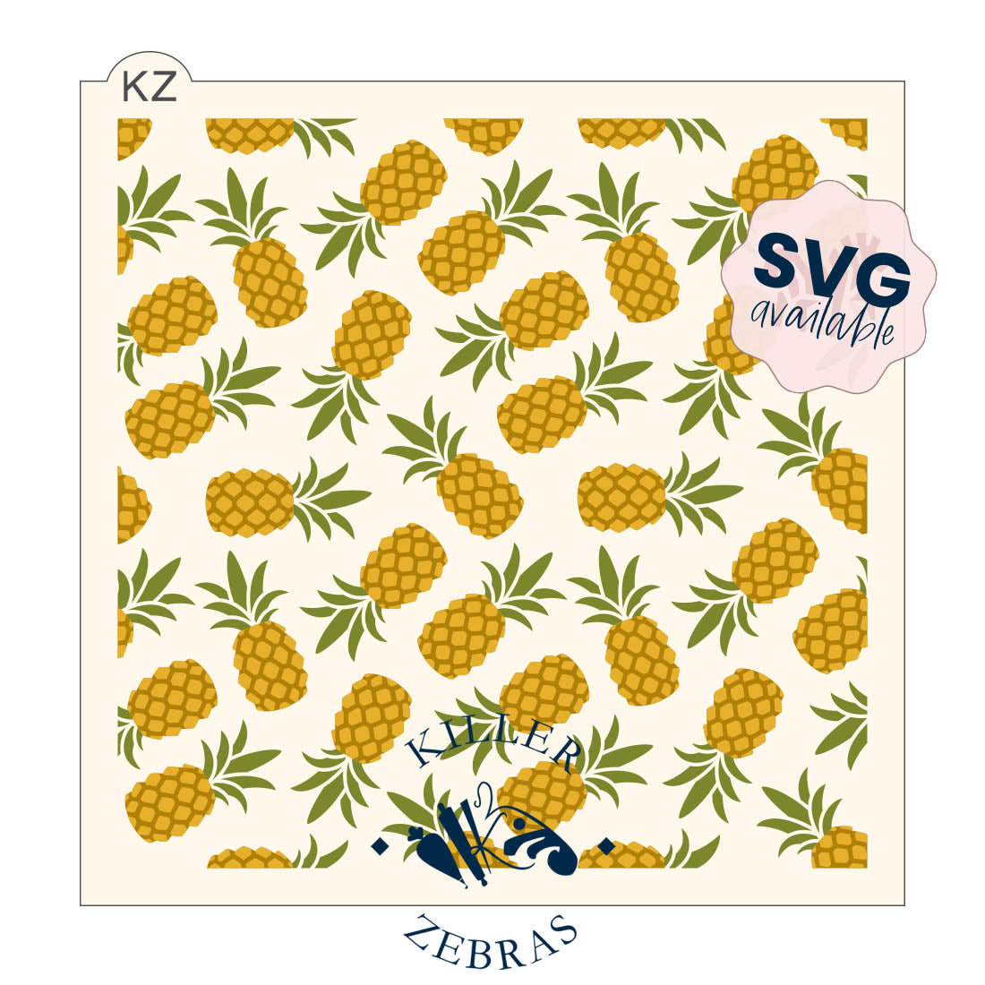 5.5 x 5.5 Stencil Pineapples – Layered Cookie Stencil
