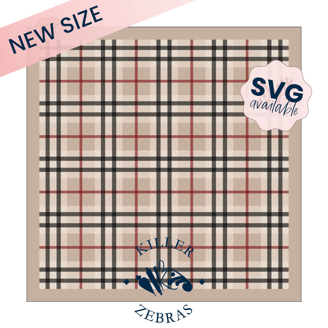5.5 x 5.5 Stencil Plaid 3 Part Stencil Digital SVG Download
