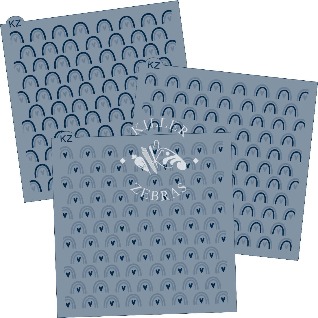 5.5 x 5.5 Stencil Rainbow Love 3 Part Stencil