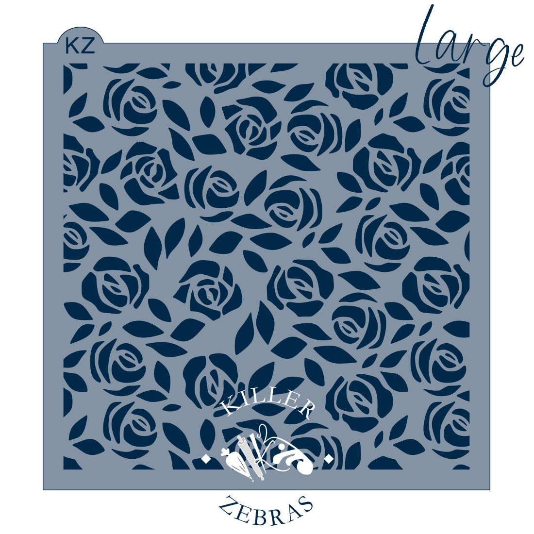 5.5 x 5.5 Stencil Roses - Single/2 Part Stencil Single Stencil Large