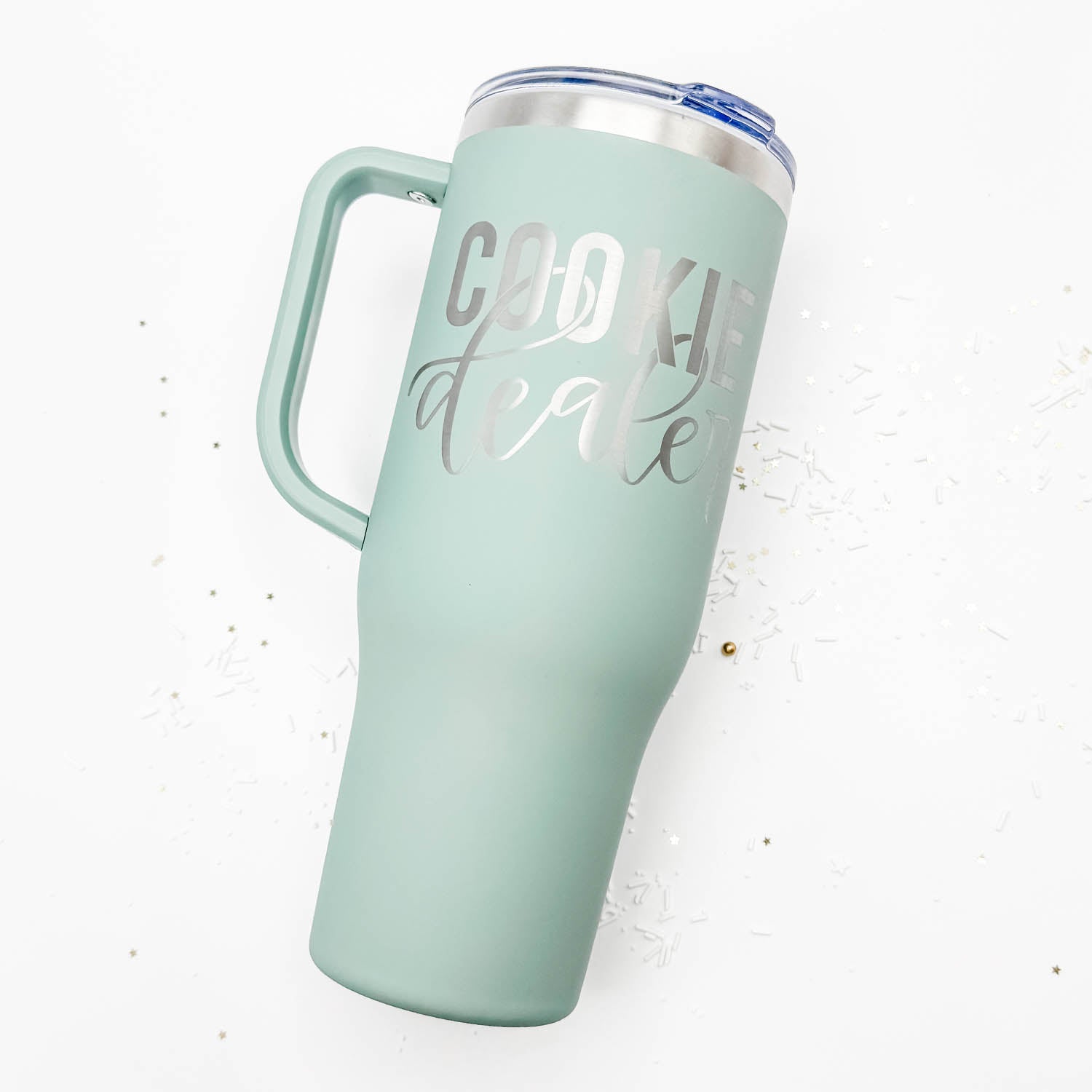 Tumbler Sage Satin Stainless Steel 40 oz. Tumbler with Handle