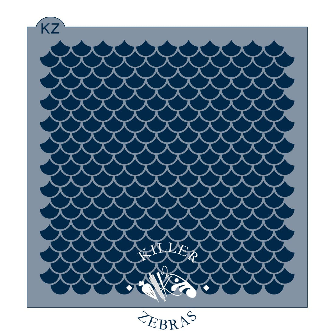 5.5 x 5.5 Stencil Scallops Stencil