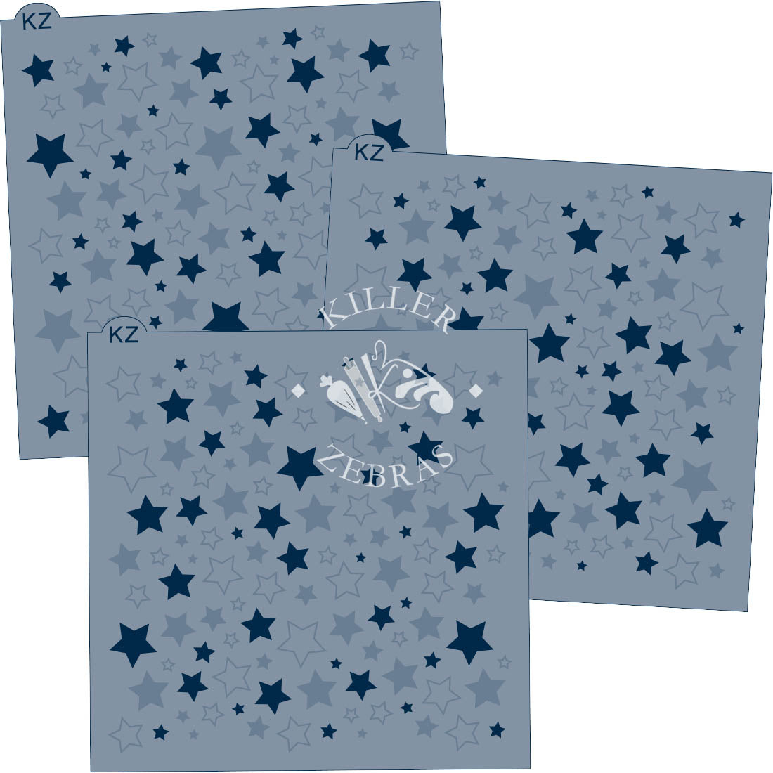 5.5 x 5.5 Stencil Scattered Stars – Layered Cookie Stencil