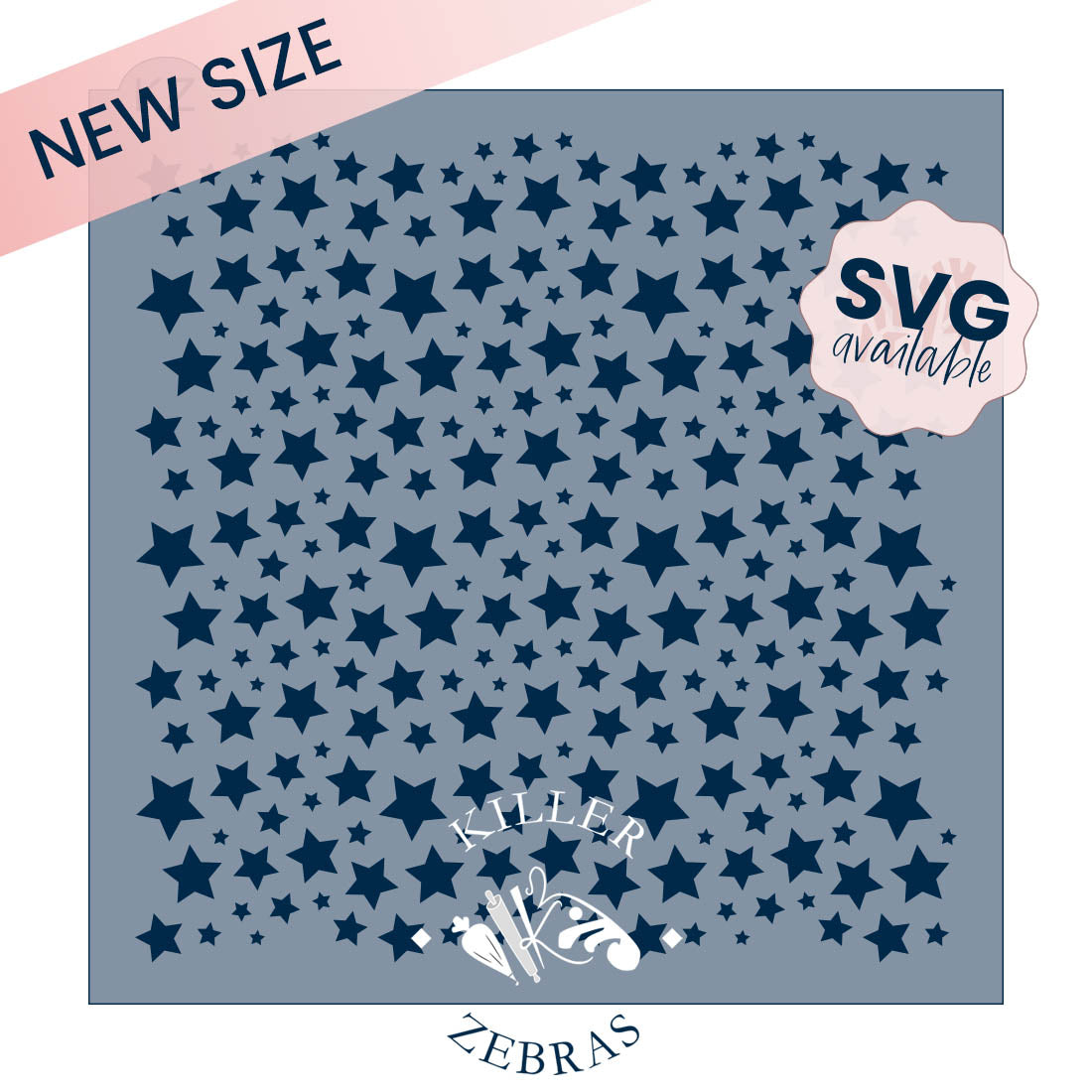 5.5 x 5.5 Stencil Scattered Stars – Cookie Stencil