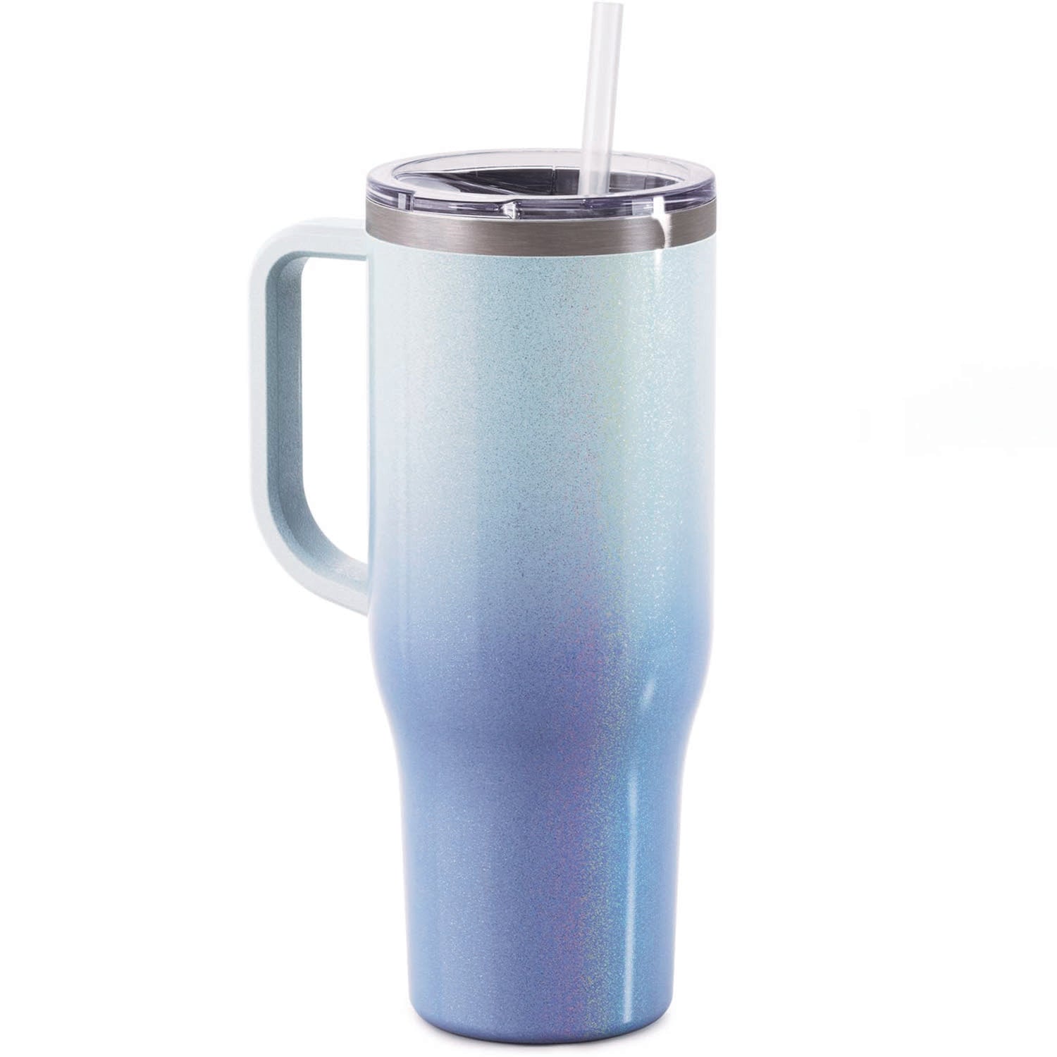 Tumbler Seaside Ombre Glitter Stainless Steel 40 oz. Tumbler with Handle