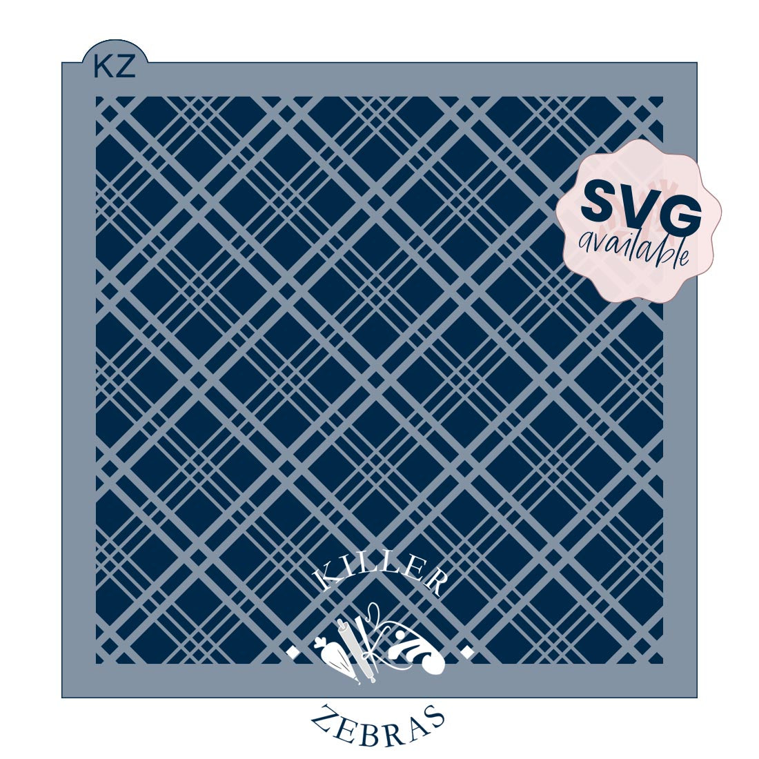5.5 x 5.5 Stencil Simple Plaid Stencil
