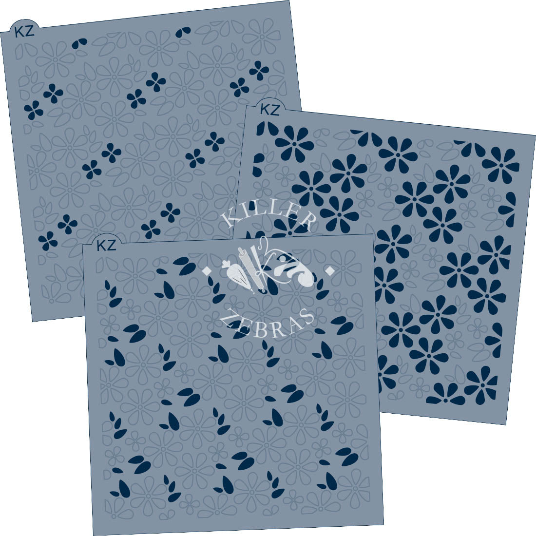 5.5 x 5.5 Stencil Spring Flowers Stencil