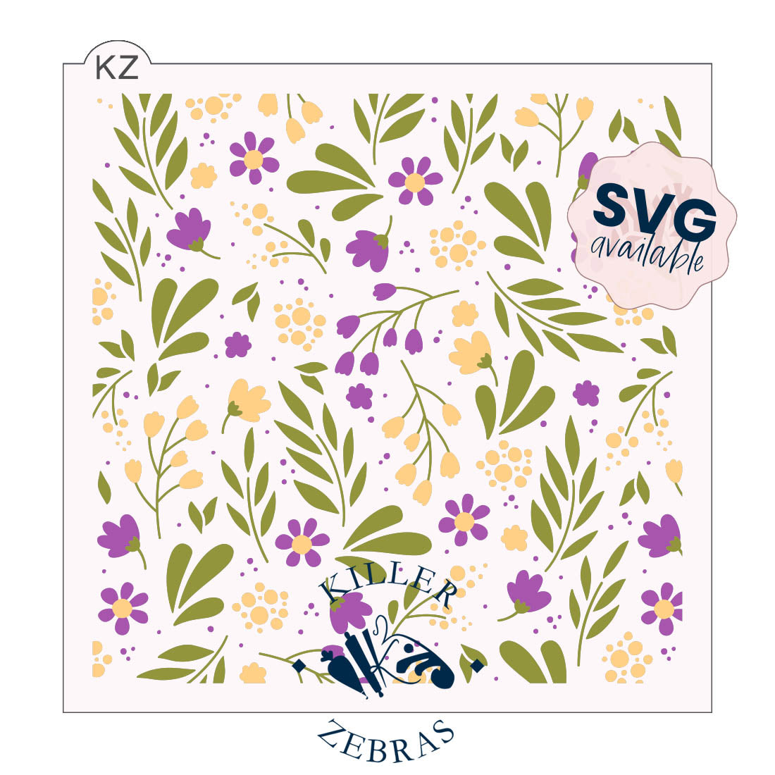 5.5 x 5.5 Stencil Spring Has Sprung 3 Part