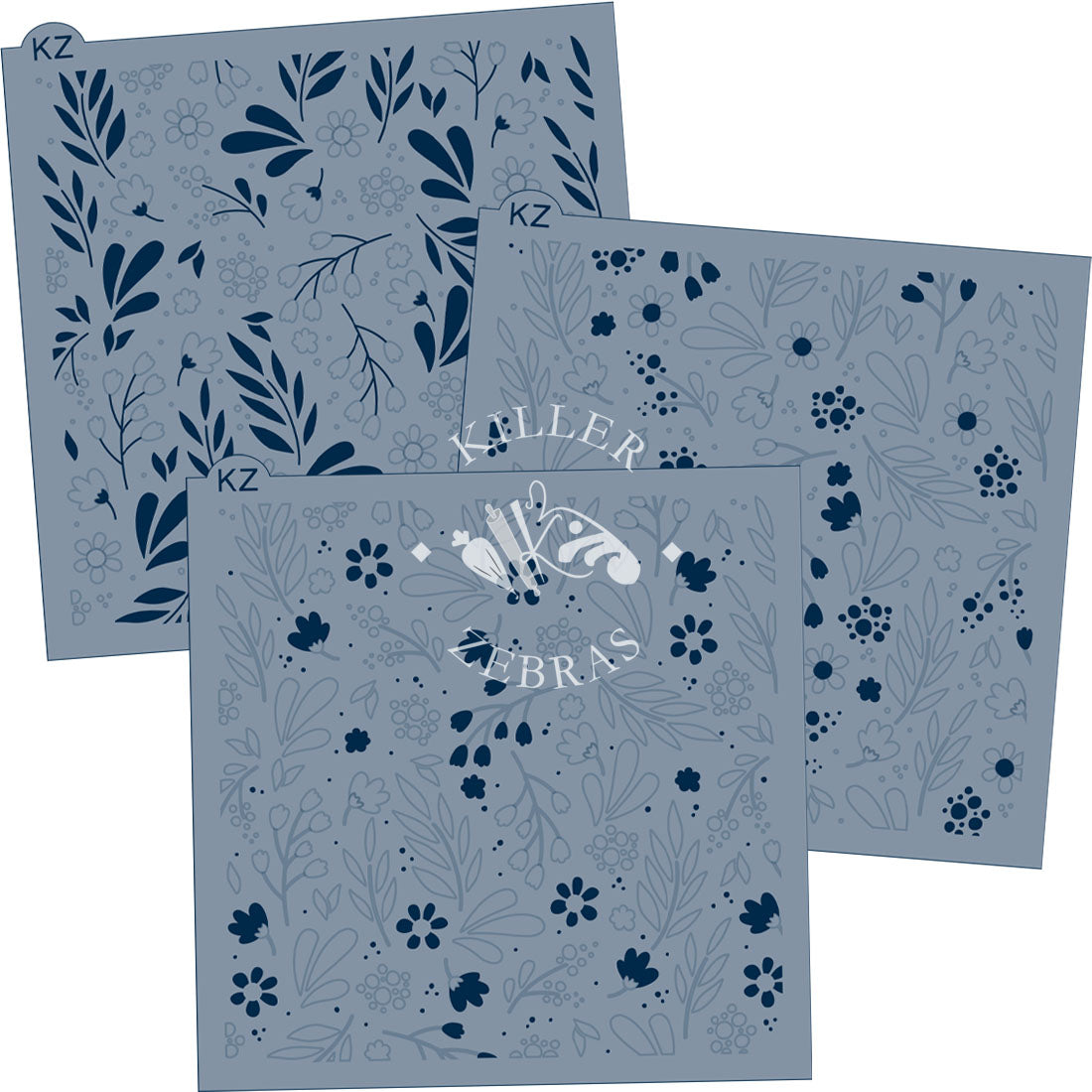 5.5 x 5.5 Stencil Spring Has Sprung 3 Part