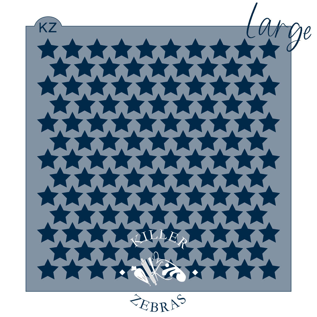 5.5 x 5.5 Stencil Stars Stencil Large