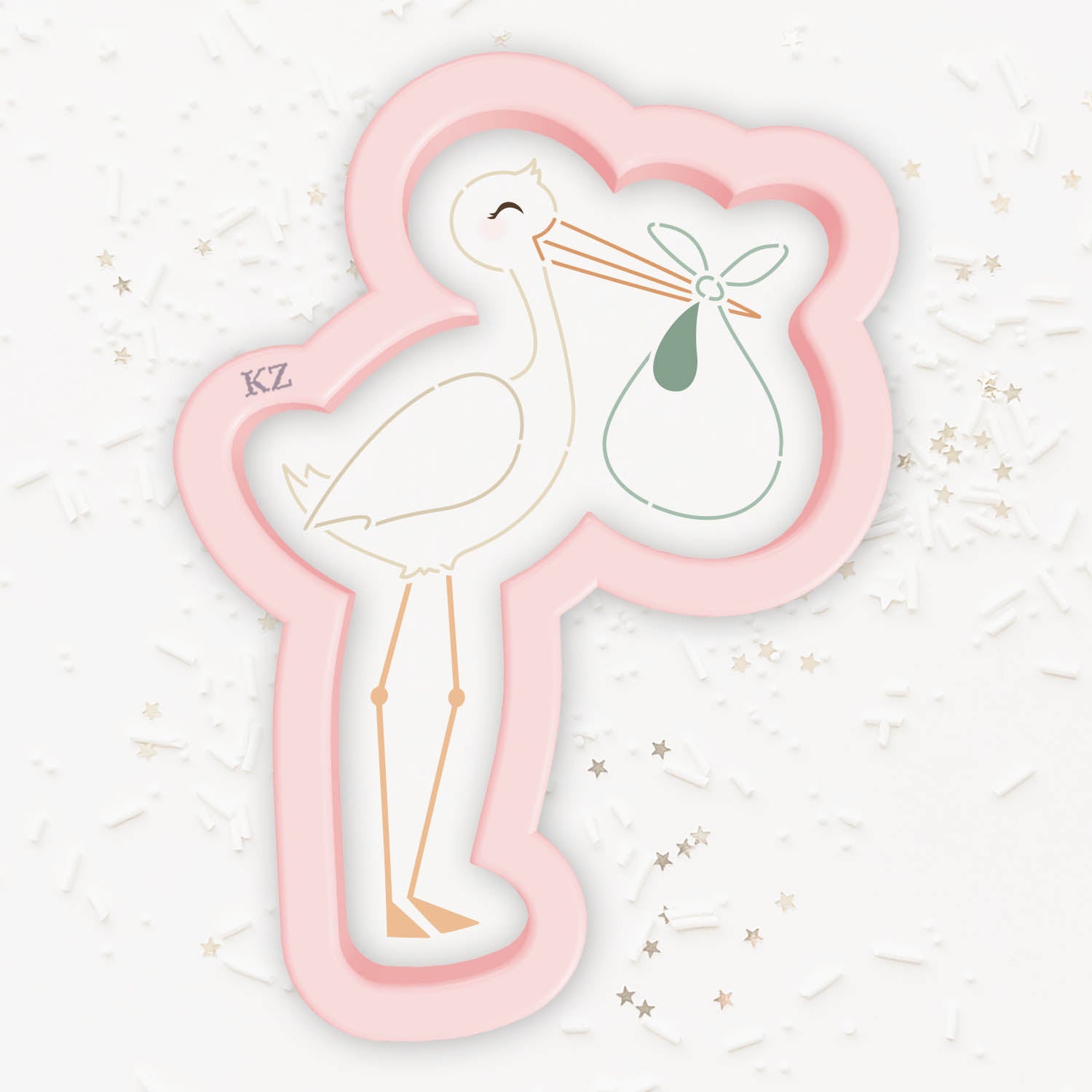 Cookie Cutters Stork – Cookie Cutter & Stencil Set
