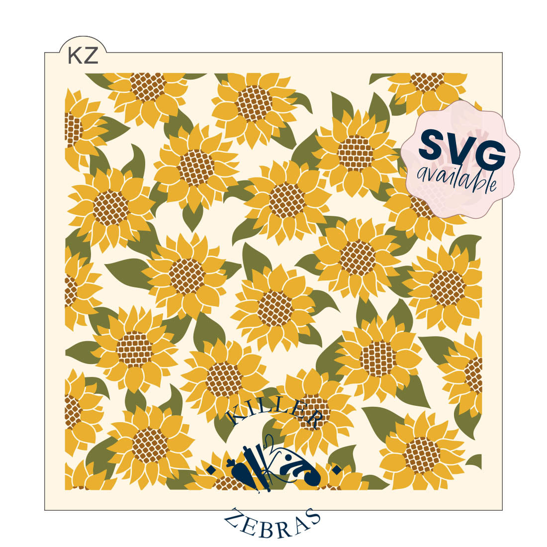 5.5 x 5.5 Stencil Sunflowers – Layered Cookie Stencil