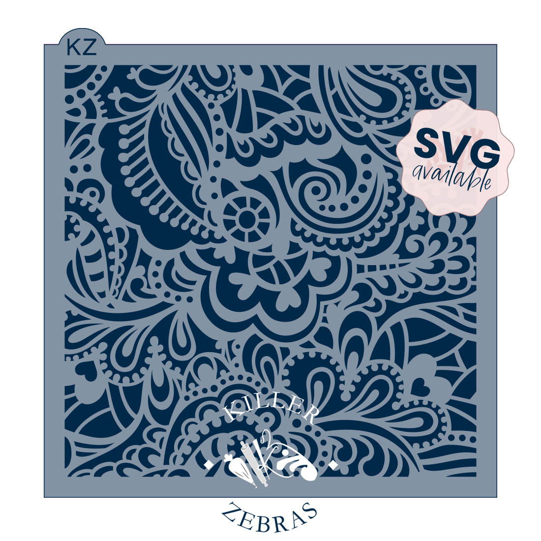 5.5 x 5.5 Stencil Sweetheart Lace Stencil