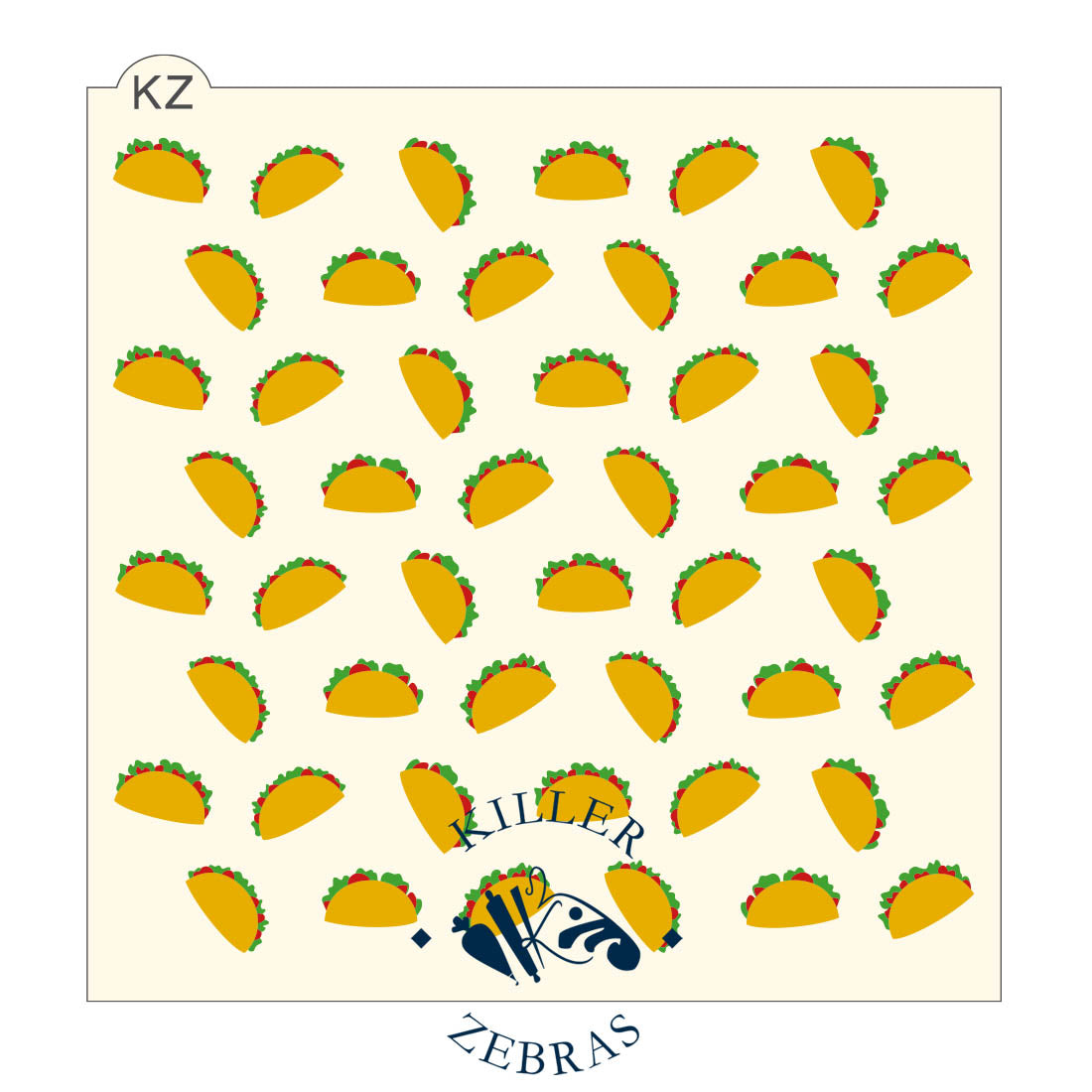 5.5 x 5.5 Stencil Tacos 3 Part Stencil