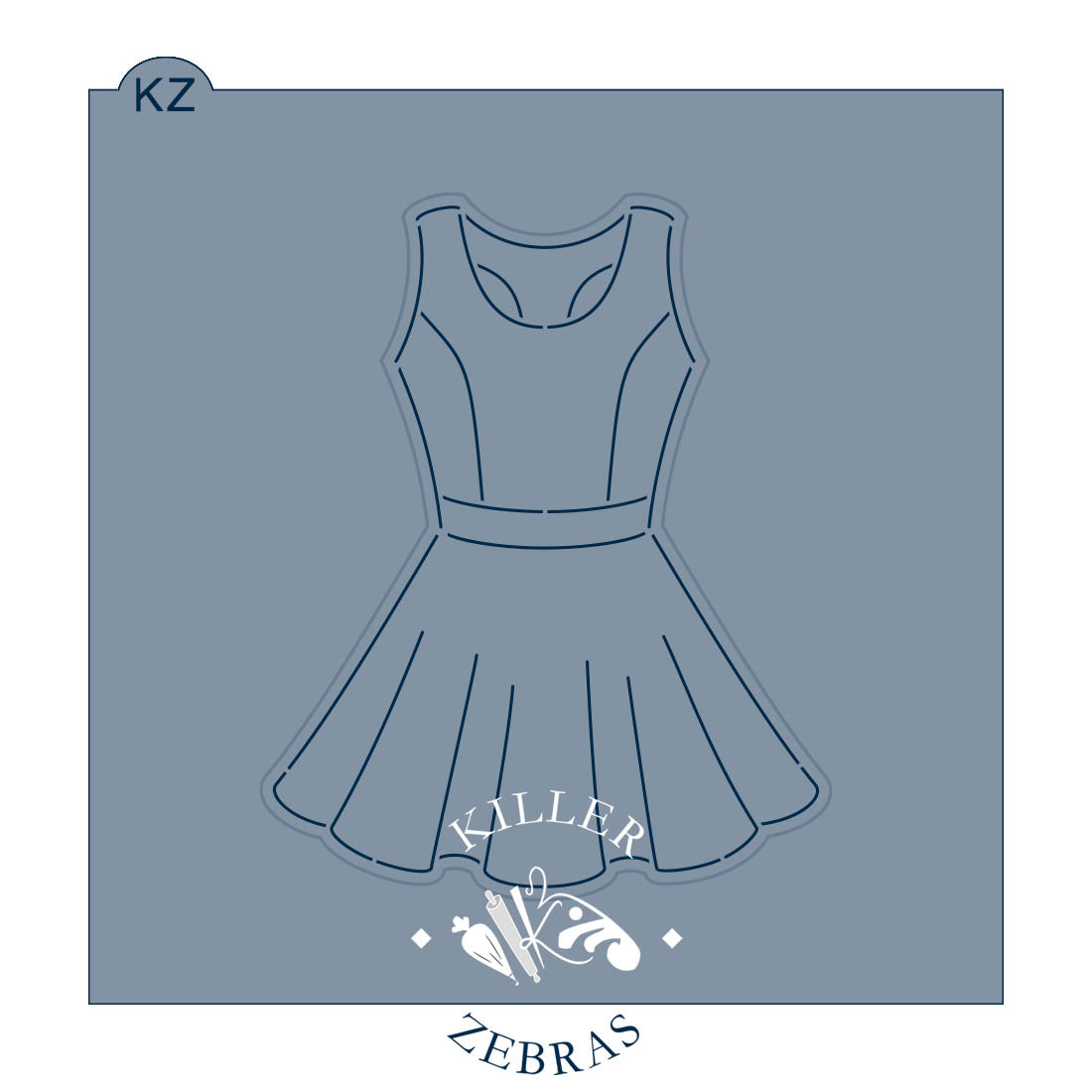 Tennis/Pickleball Dress – Cookie Cutter & Stencil Set