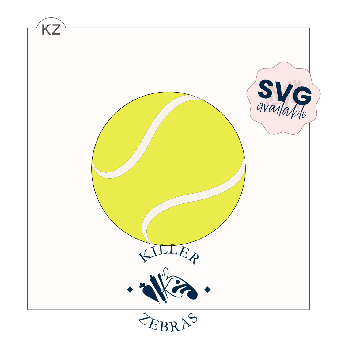 5.5 x 5.5 Stencil Tennis Ball – Cookie Stencil