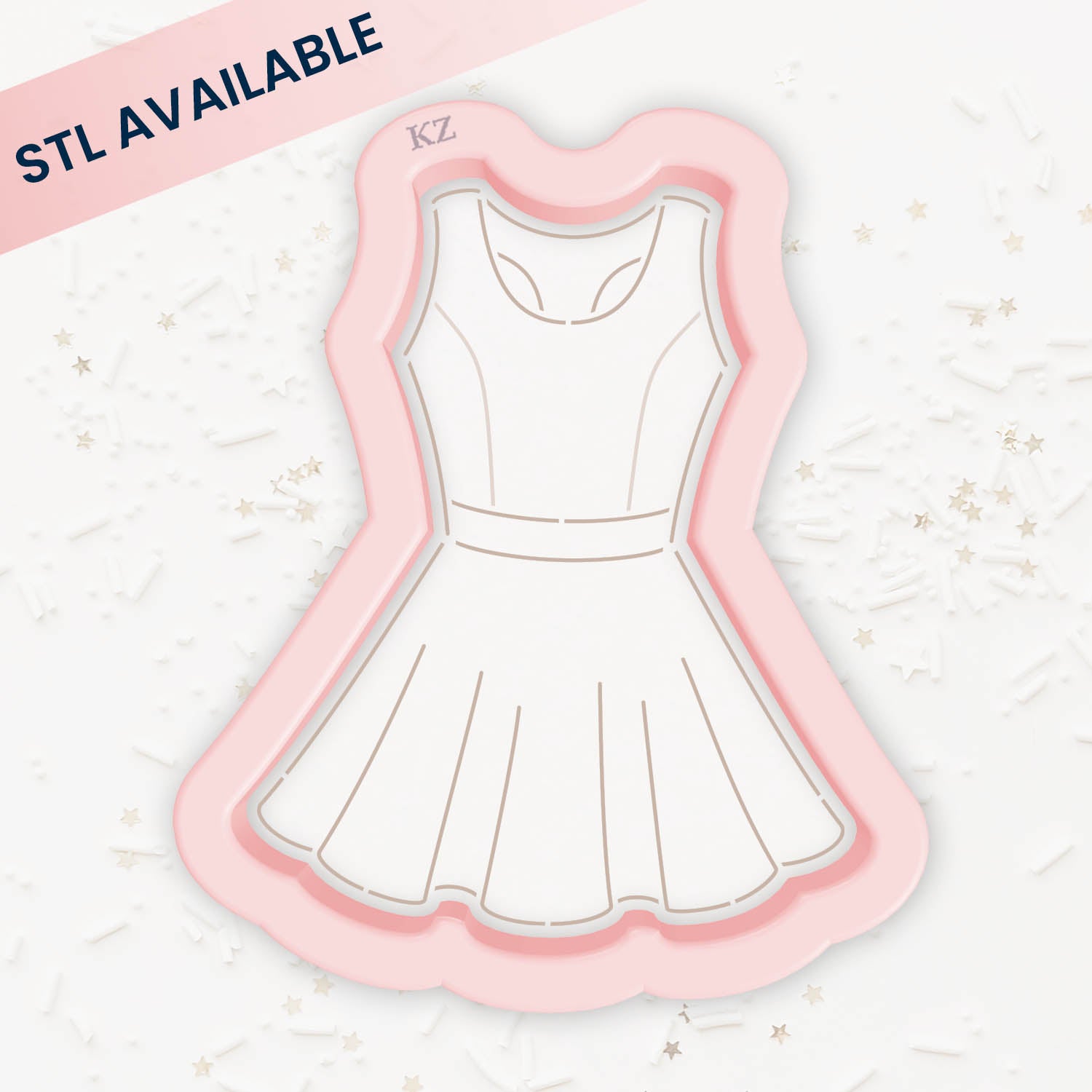 Tennis/Pickleball Dress – Cookie Cutter & Stencil Set