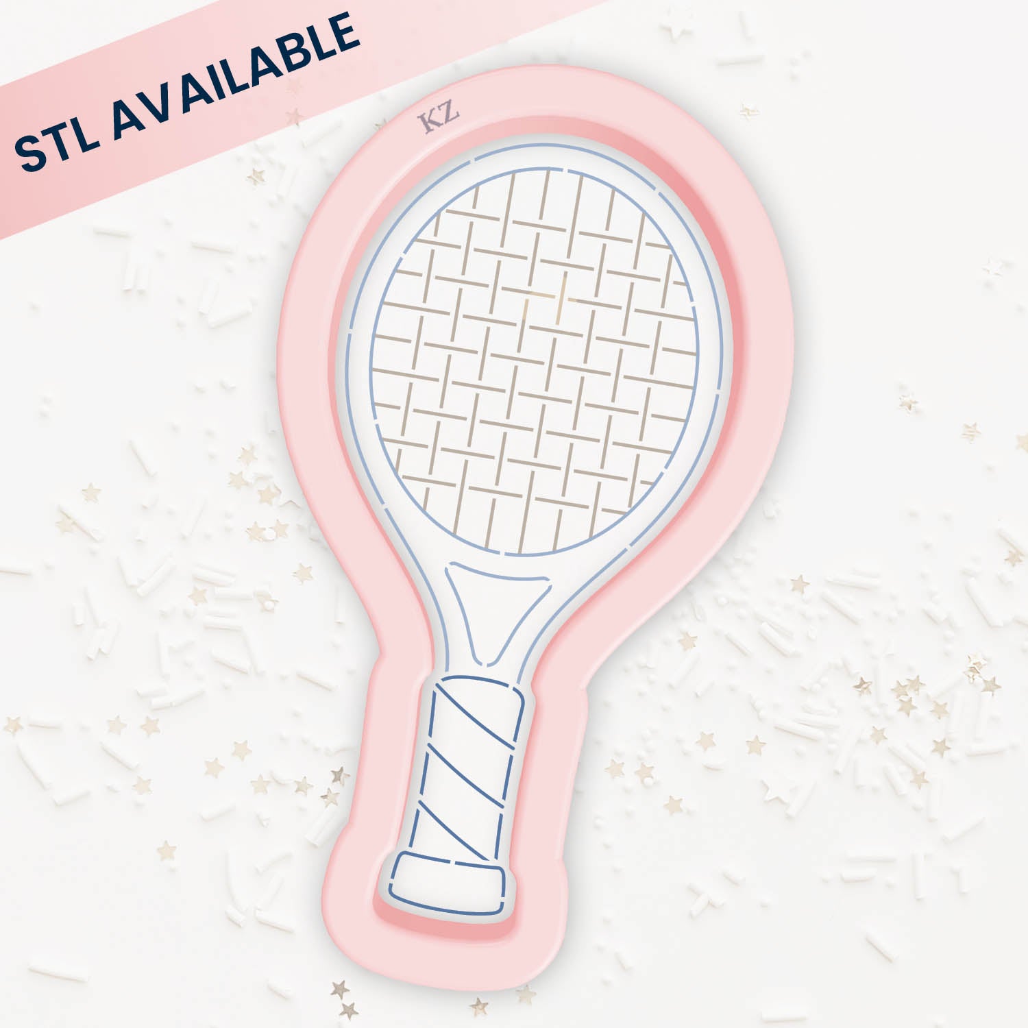 Tennis Racket – Cookie Cutter & Stencil Set