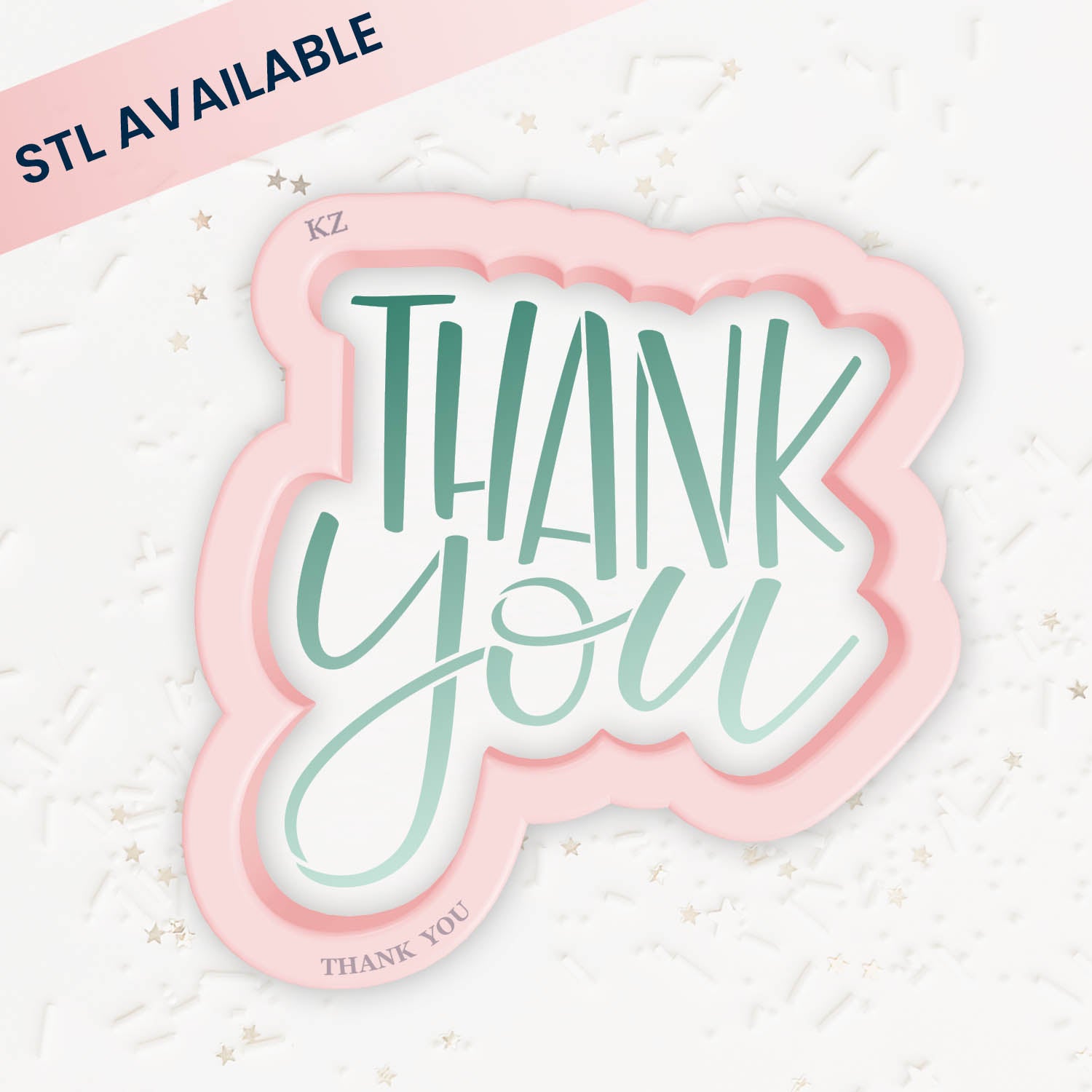 Cookie Cutters Thank You (Style 2) – Cookie Cutter & Stencil Set