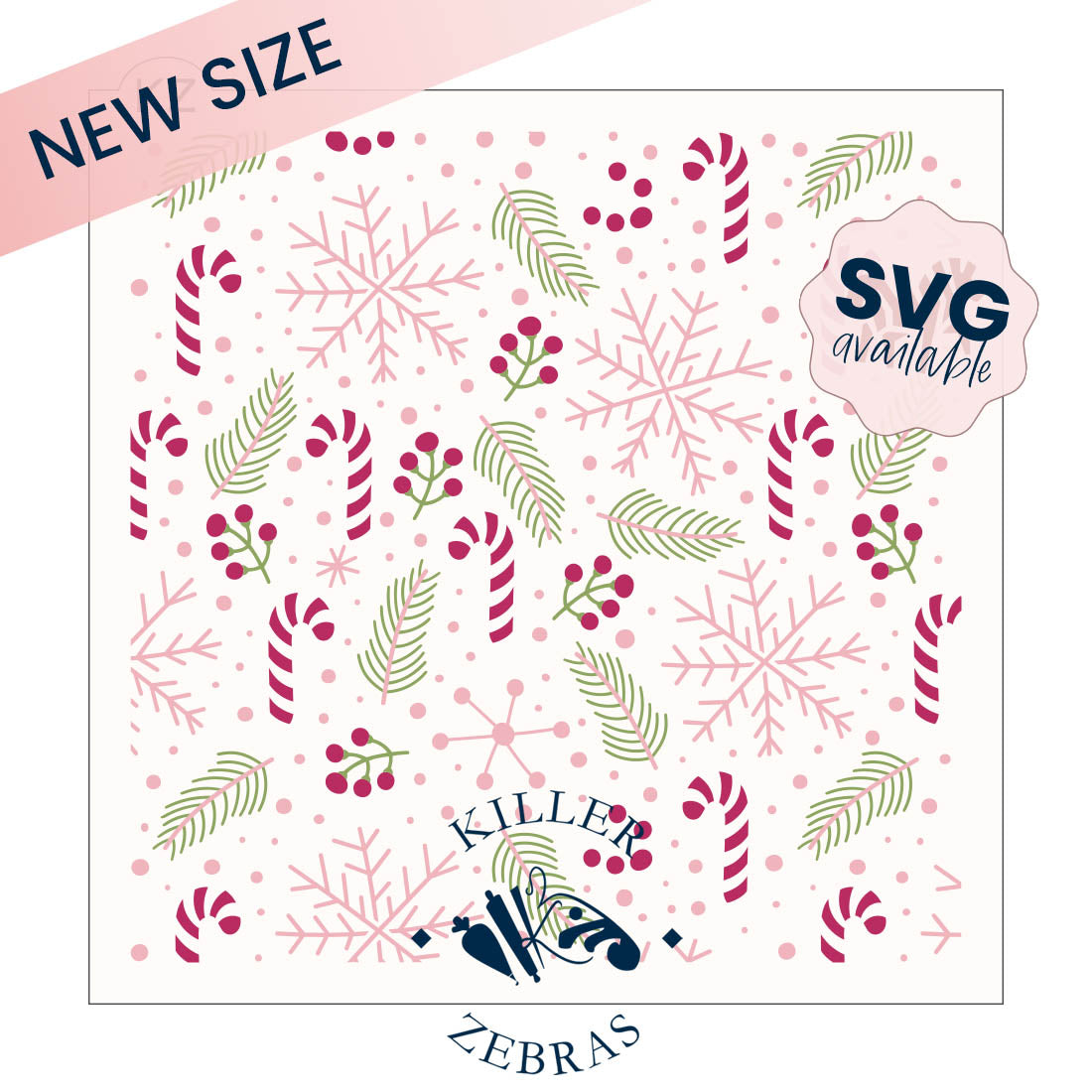 5.5 x 5.5 Stencil 'Tis the Season 3 Part Stencil