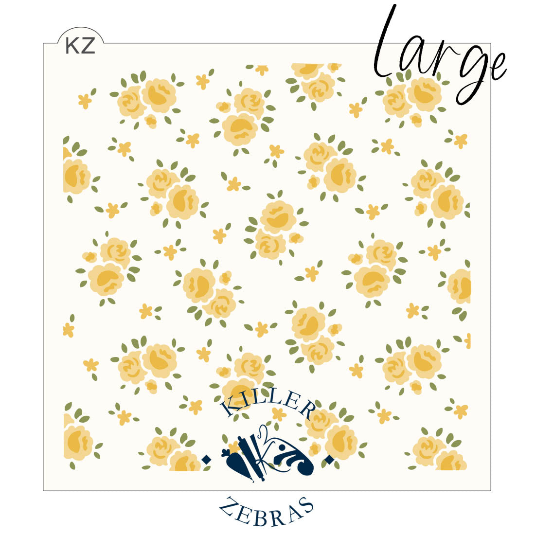 5.5 x 5.5 Stencil Vintage Roses – Layered Cookie Stencil Large 3 Part