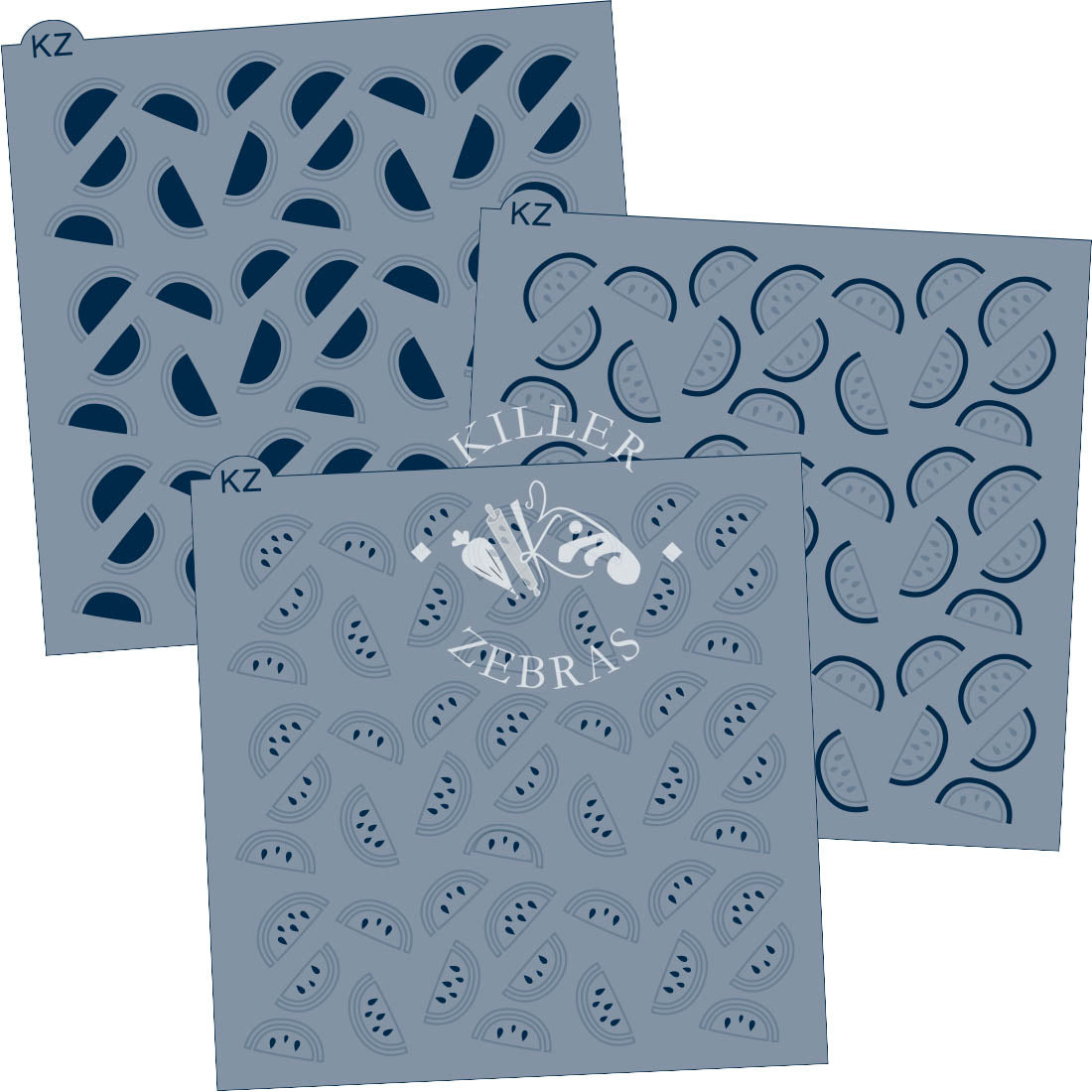 5.5 x 5.5 Stencil Watermelon Slices – Layered Cookie Stencil