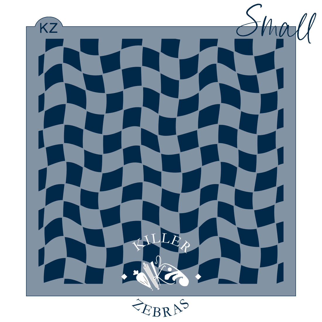 Wavy Checkerboard – Cookie Stencil