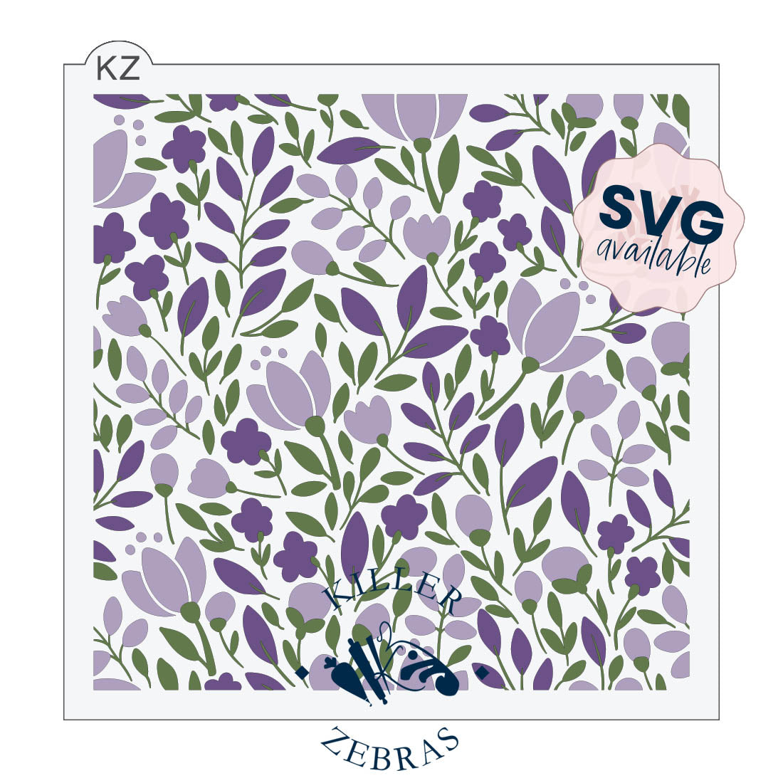 5.5 x 5.5 Stencil Wildflowers 3 Part Stencil