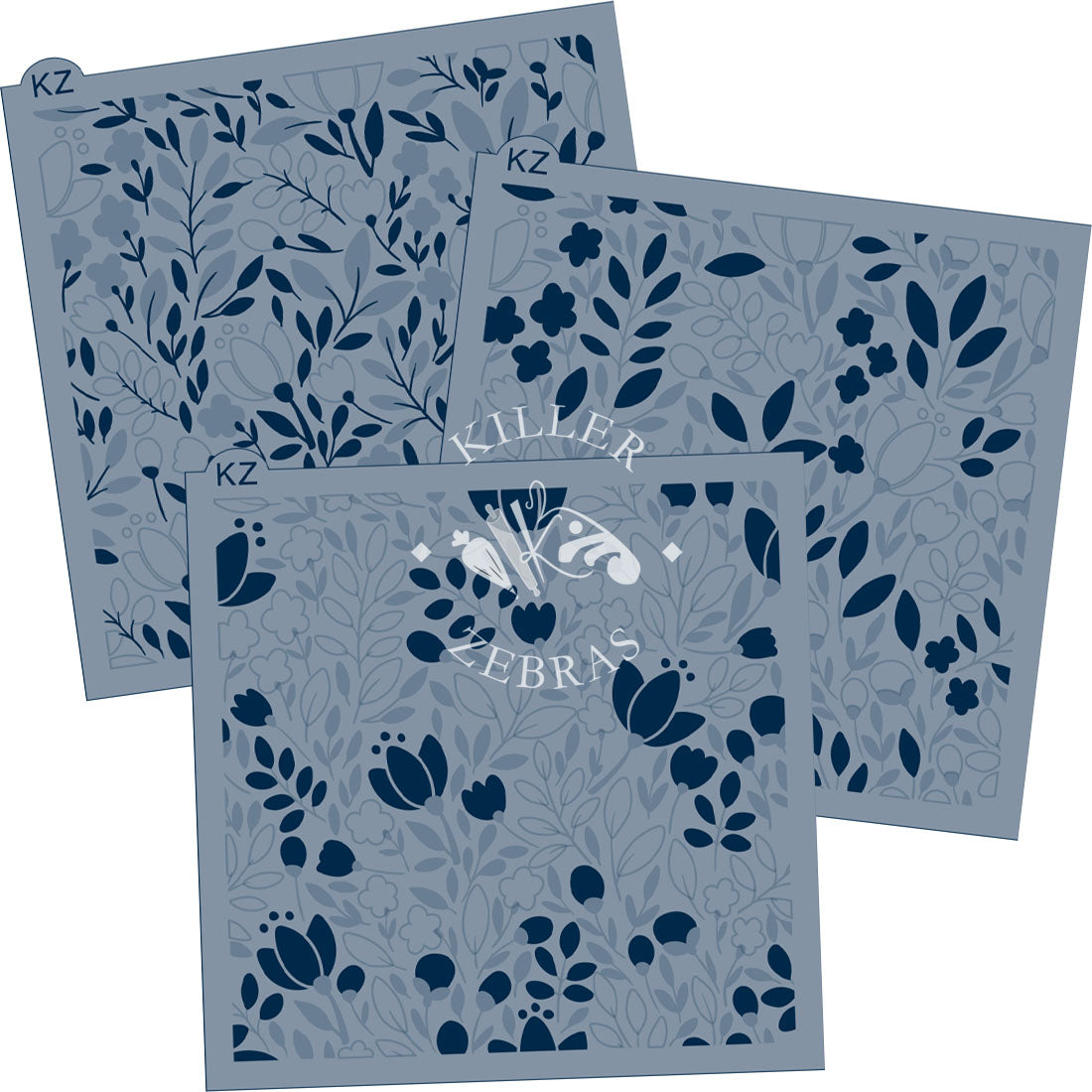 5.5 x 5.5 Stencil Wildflowers 3 Part Stencil