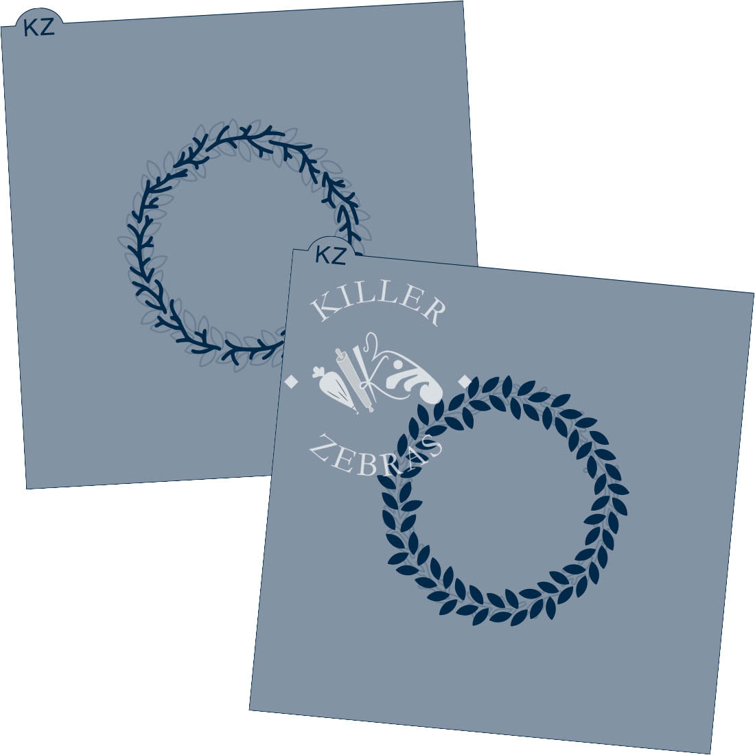 5.5 x 5.5 Stencil Wreath 2 Part Stencil