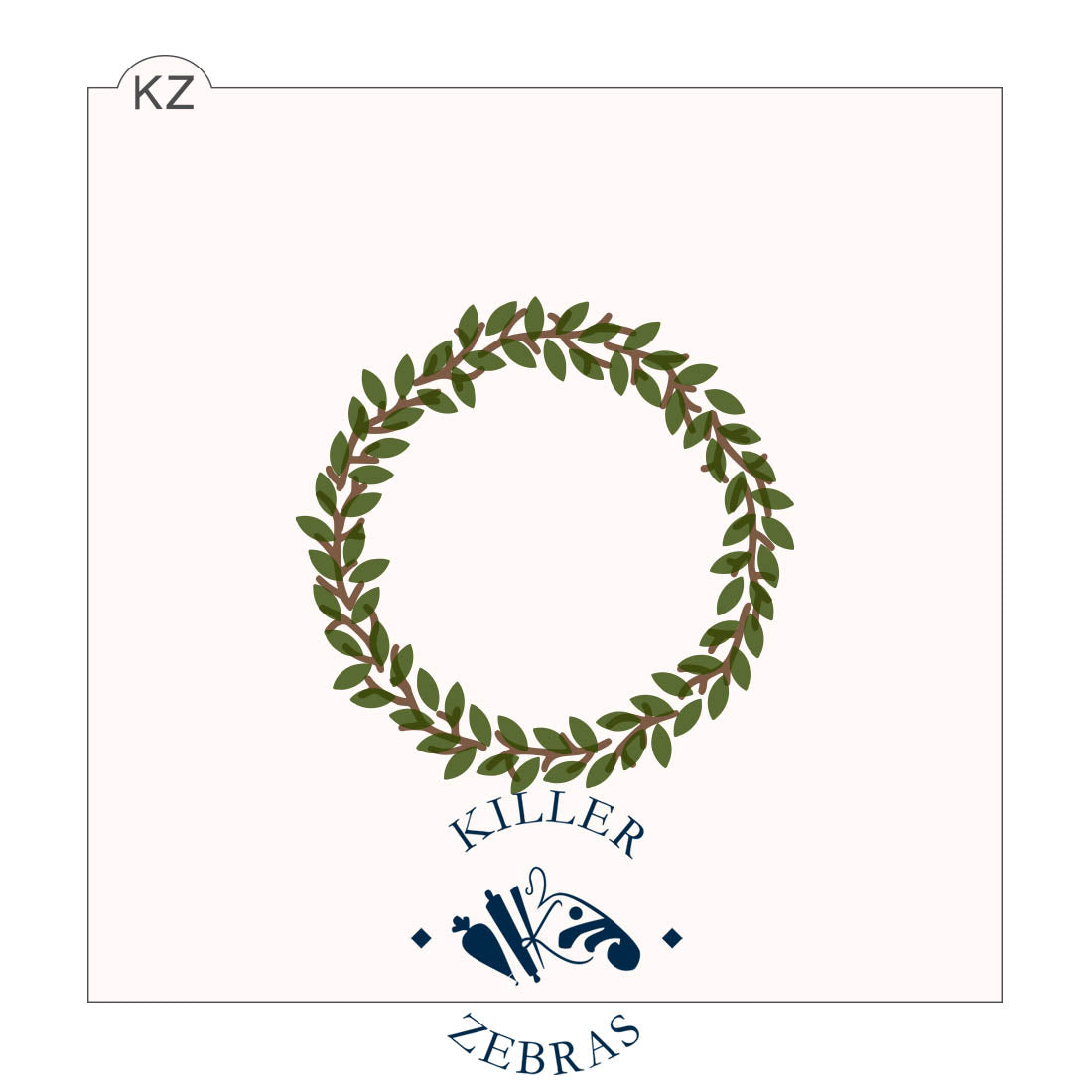 5.5 x 5.5 Stencil Wreath 2 Part Stencil