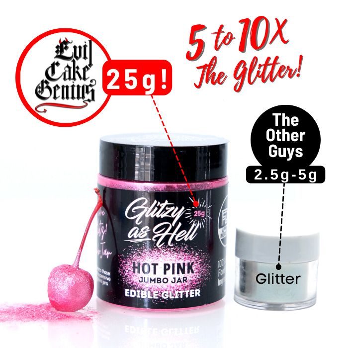 Hot Pink Glitzy as Hell Edible Glitter