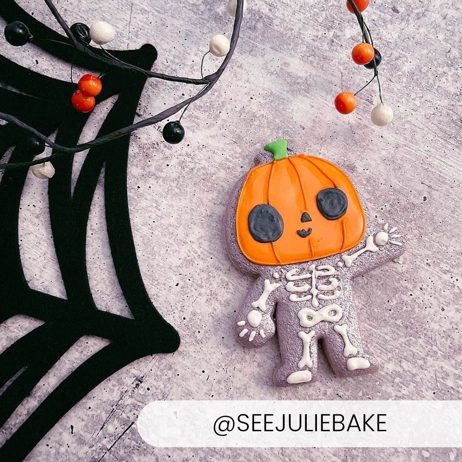 Cookie Cutters Skeleton with Pumpkin Head Cutter/Stencil