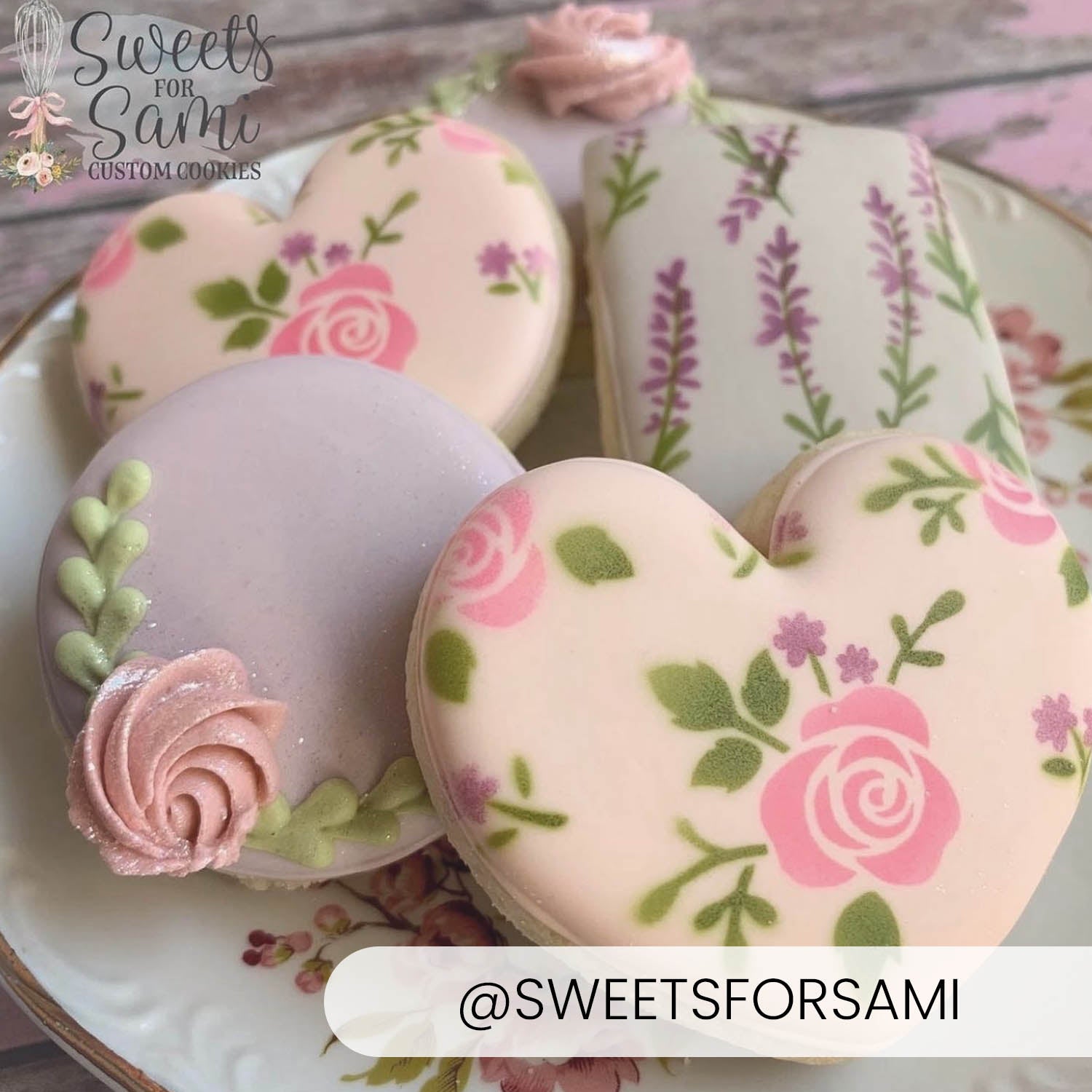 5.5 x 5.5 Stencil Country Rose – Layered Cookie Stencil