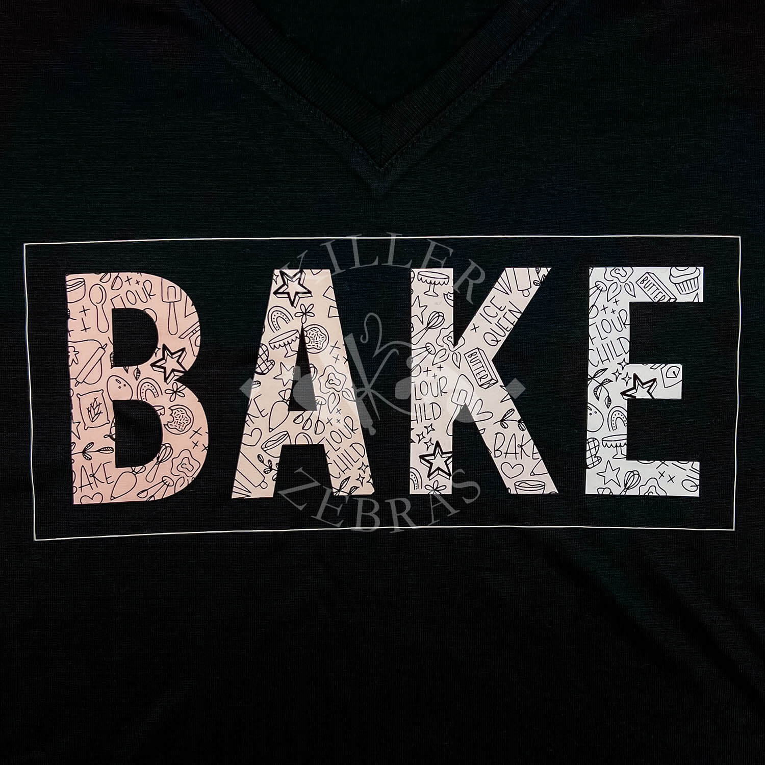 Shirts BAKE Flowy Black V-Neck Tee