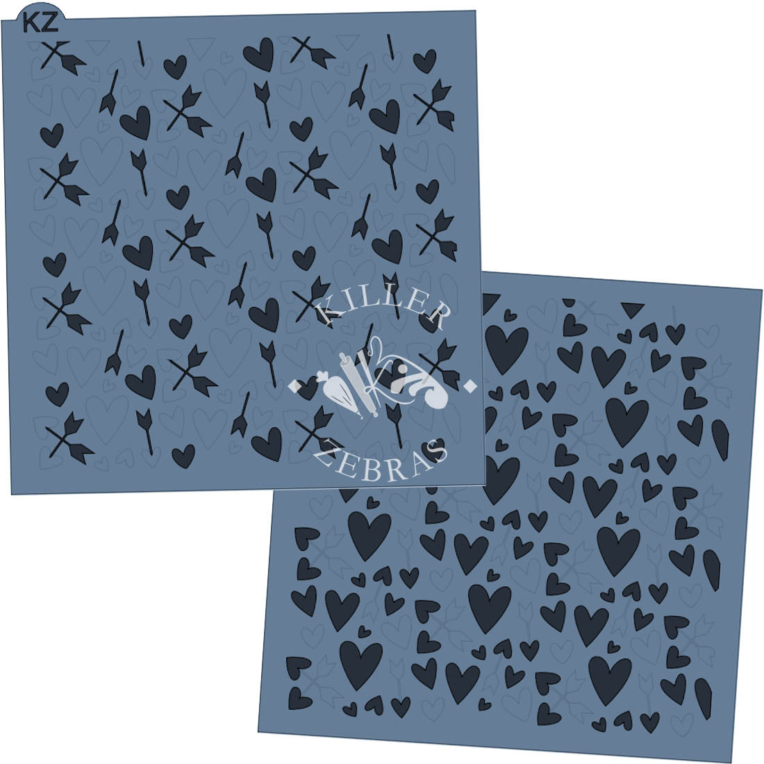 5.5 x 5.5 Stencil Crazy in Love 2 Part Stencil