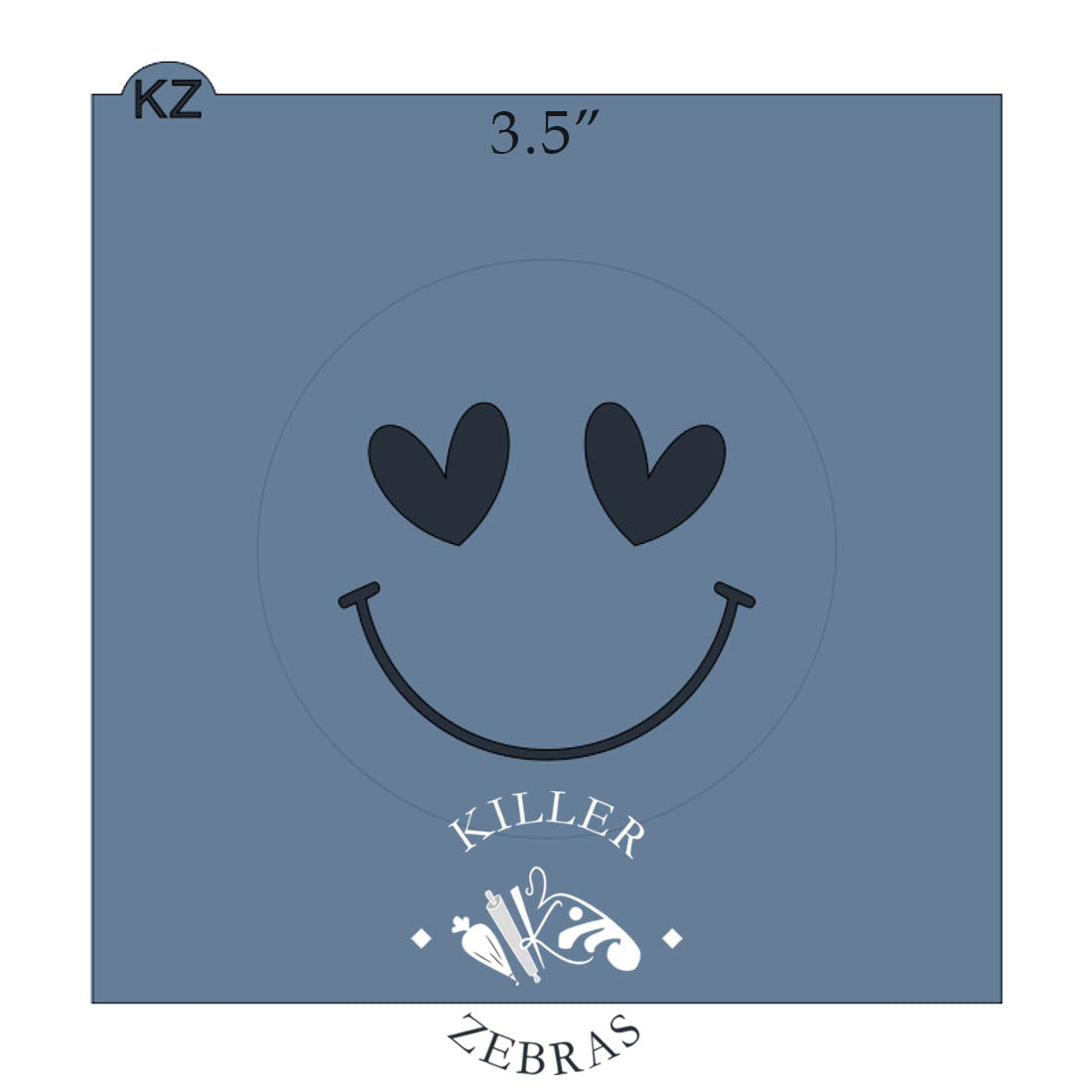 5.5 x 5.5 Stencil Heart Eyes Smiley Face Stencil