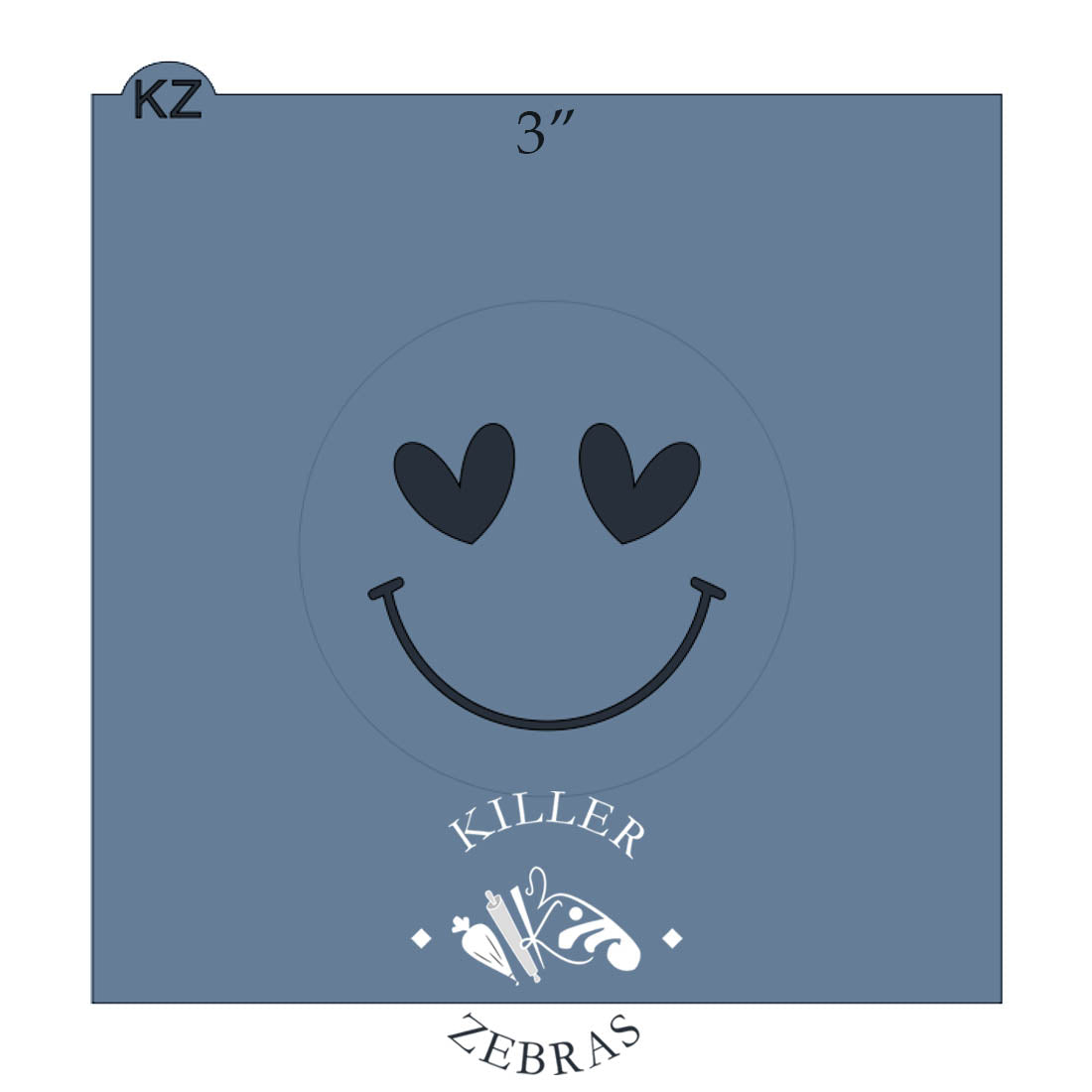 5.5 x 5.5 Stencil Heart Eyes Smiley Face Stencil